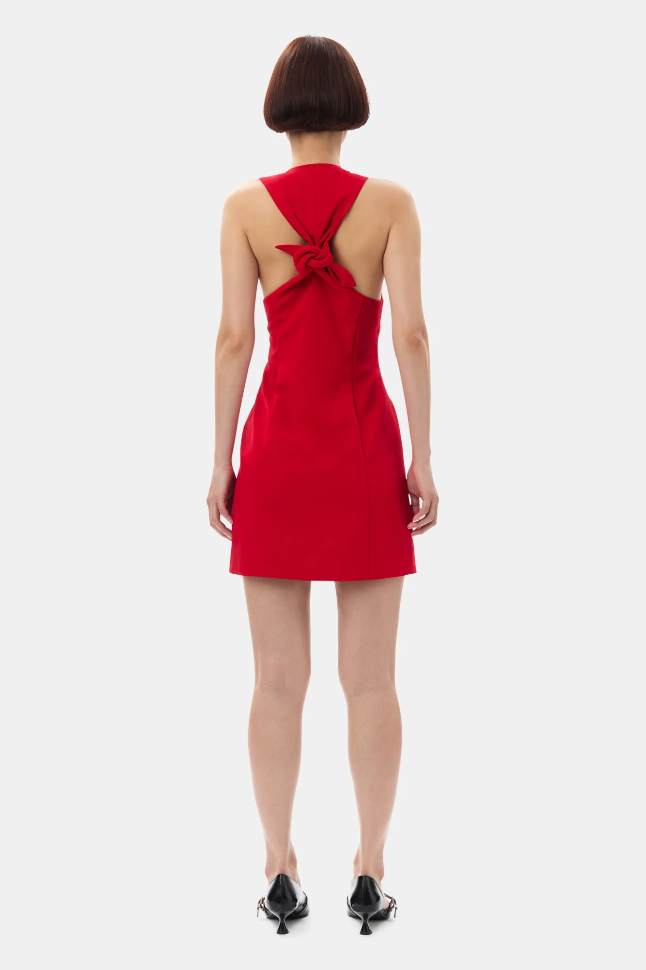 Twill Suiting Mini Dress | Barbados Cherry - Image 6