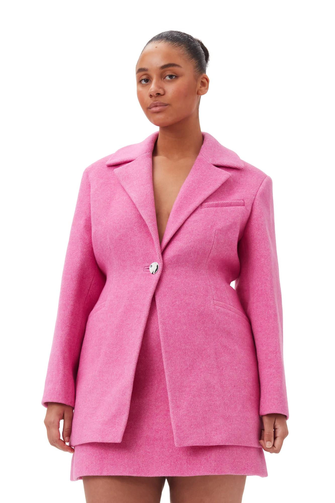 Twill Wool Suiting Fitted Blazer | Fiji Flower - Image 7