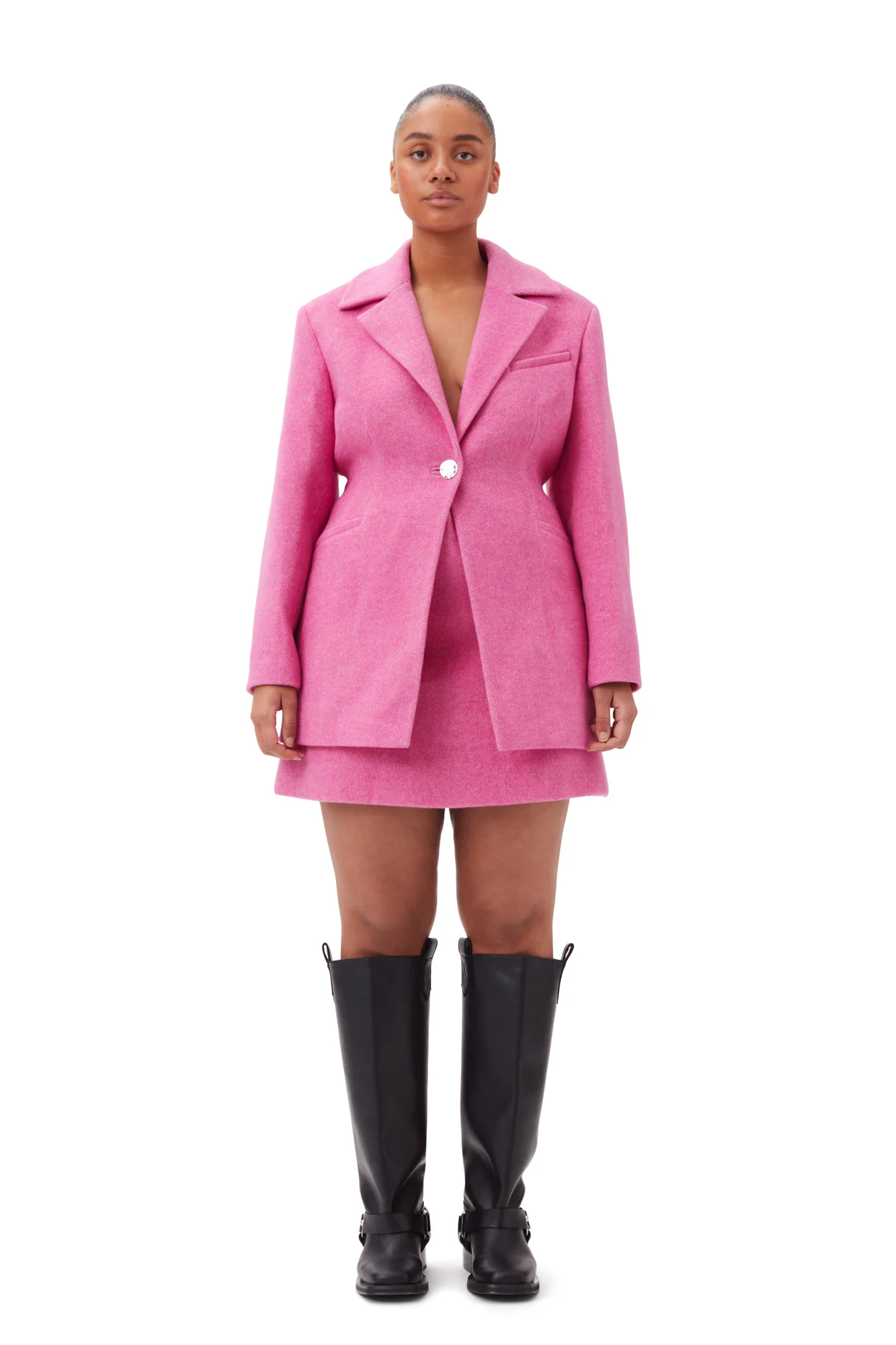 Twill Wool Suiting Fitted Blazer | Fiji Flower - Image 8