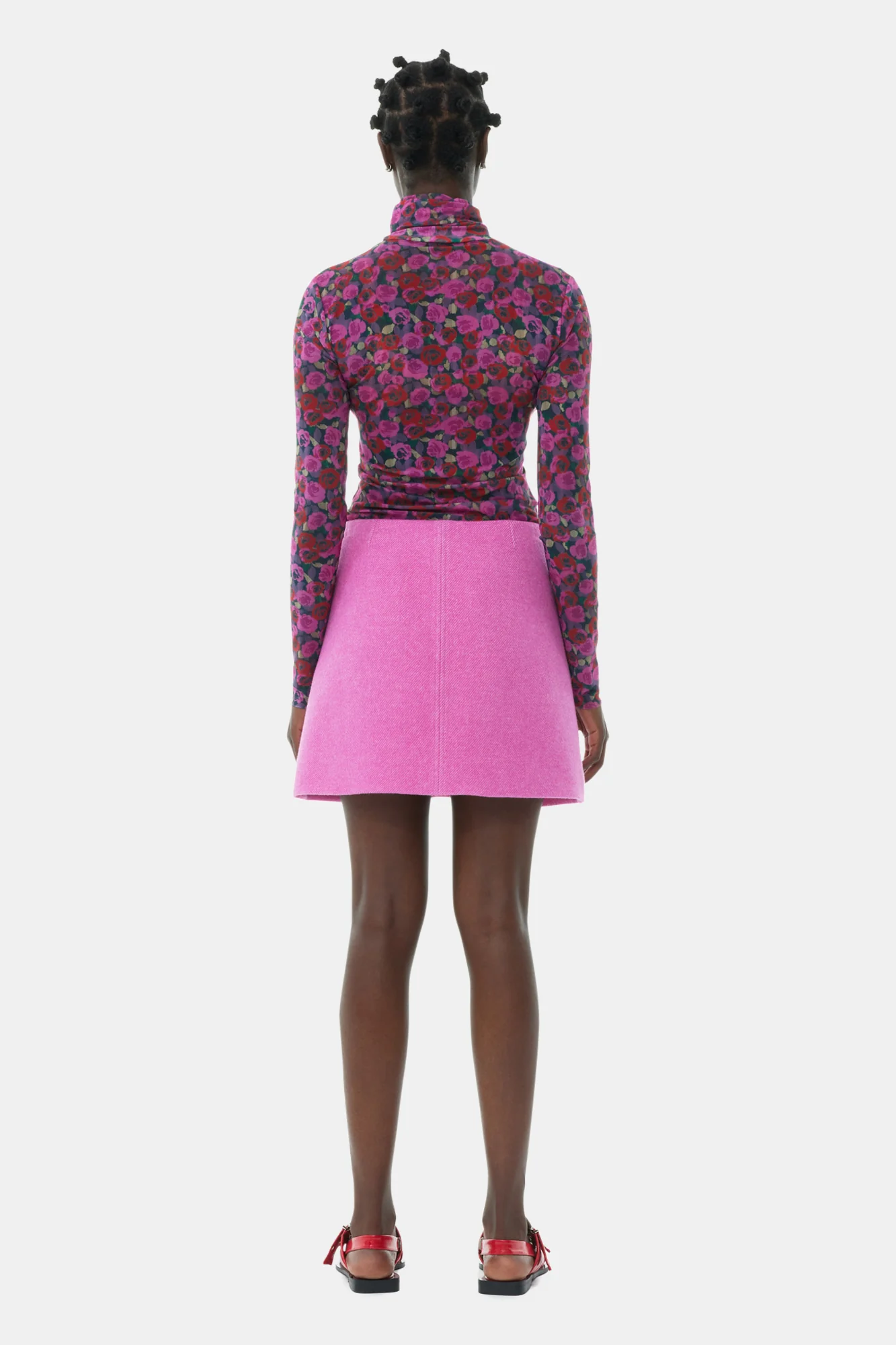 Twill Wool Suiting Mini Skirt | Fiji Flower - Image 6