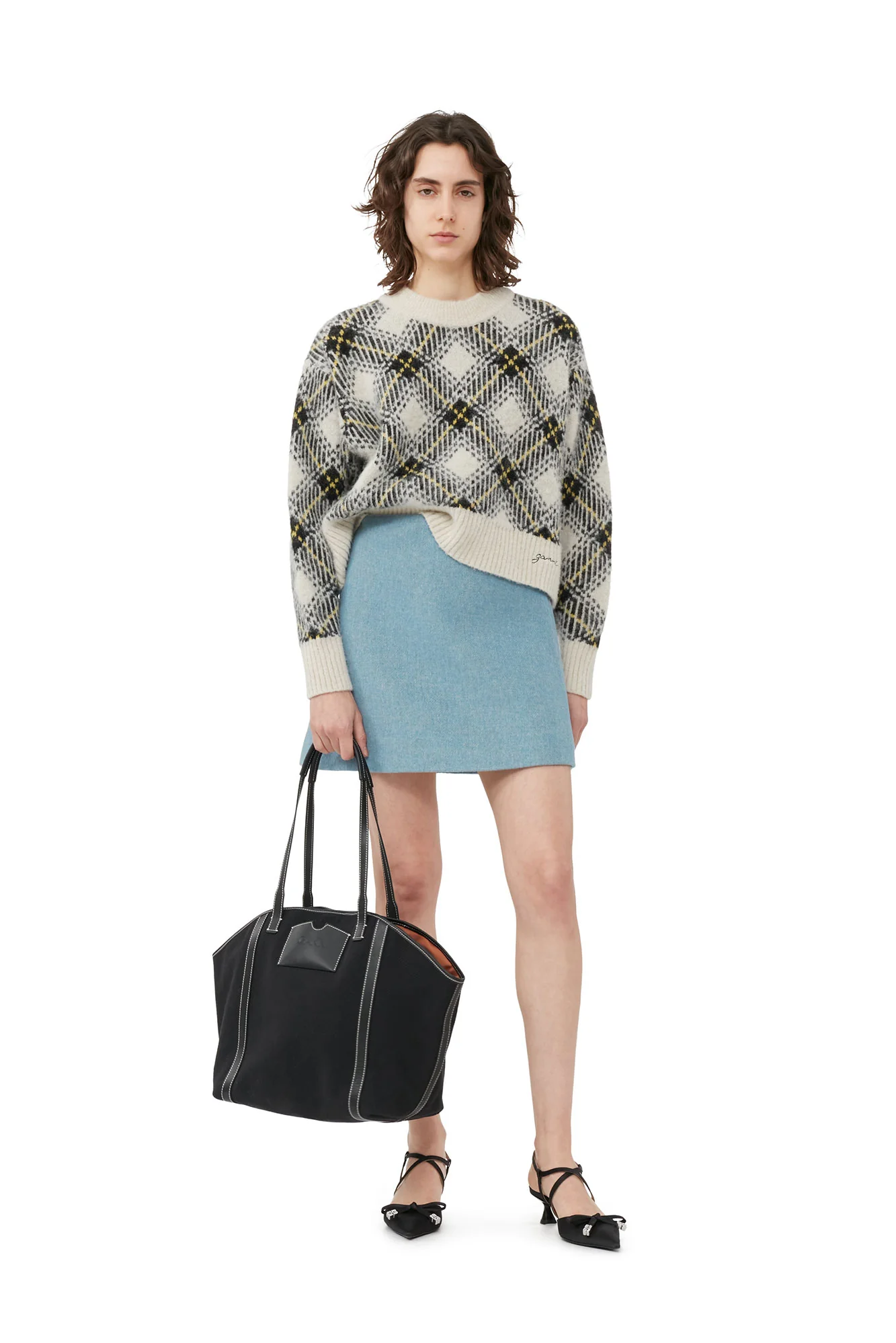 Twill Wool Suiting Mini Skirt | Heather - Image 3