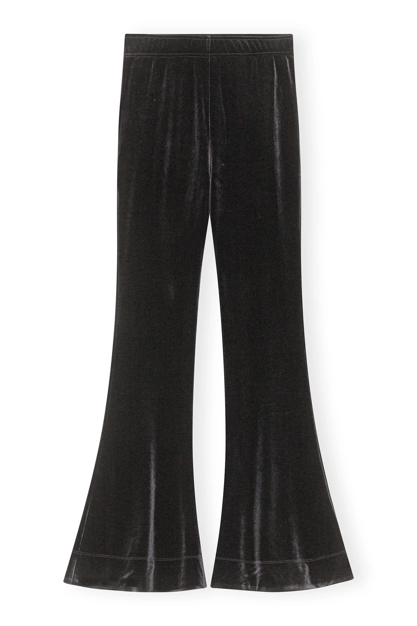 Velvet Flared Trousers | Black