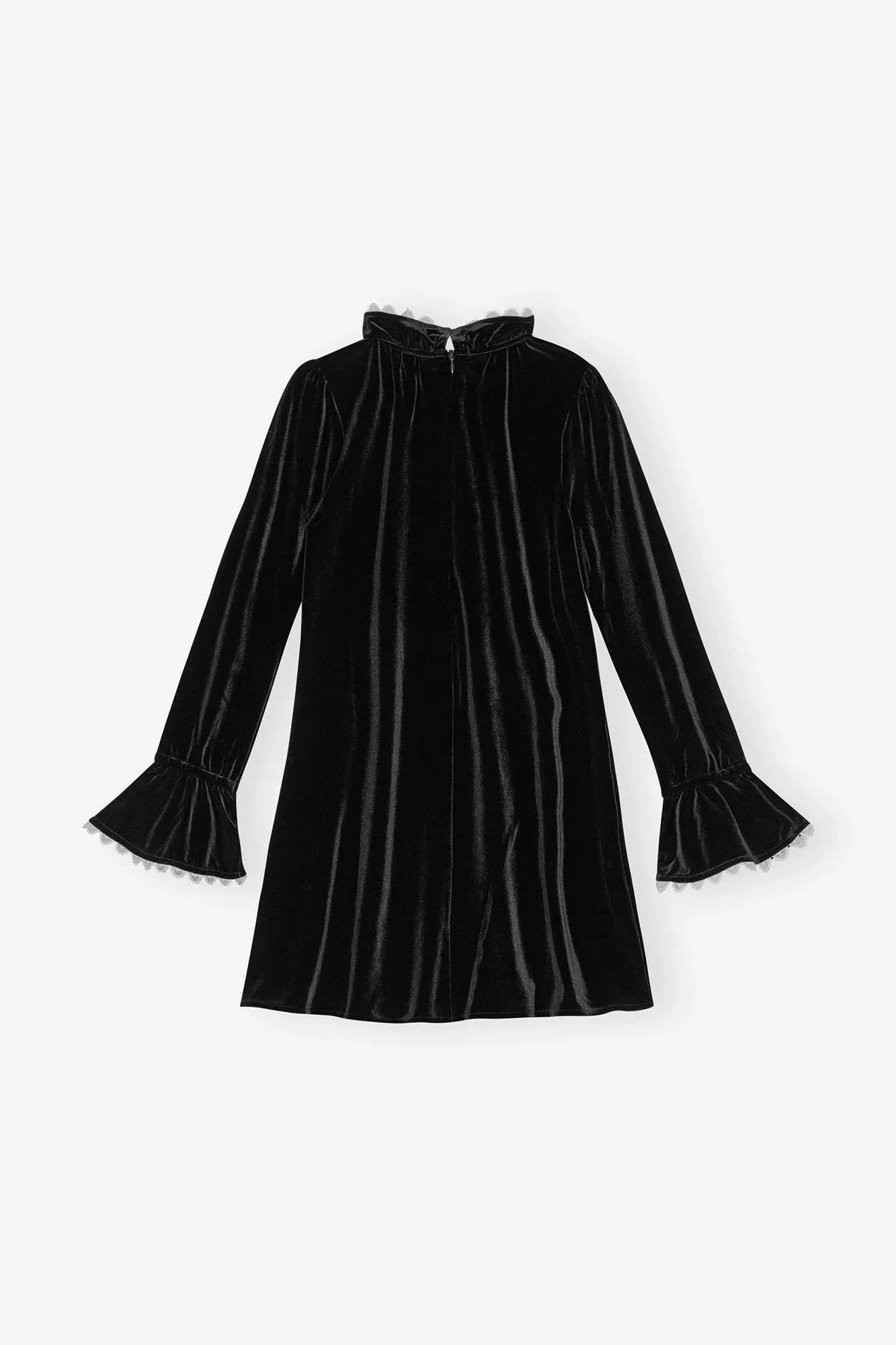 Velvet Jersey A-Line Mini Dress | Black - Image 2