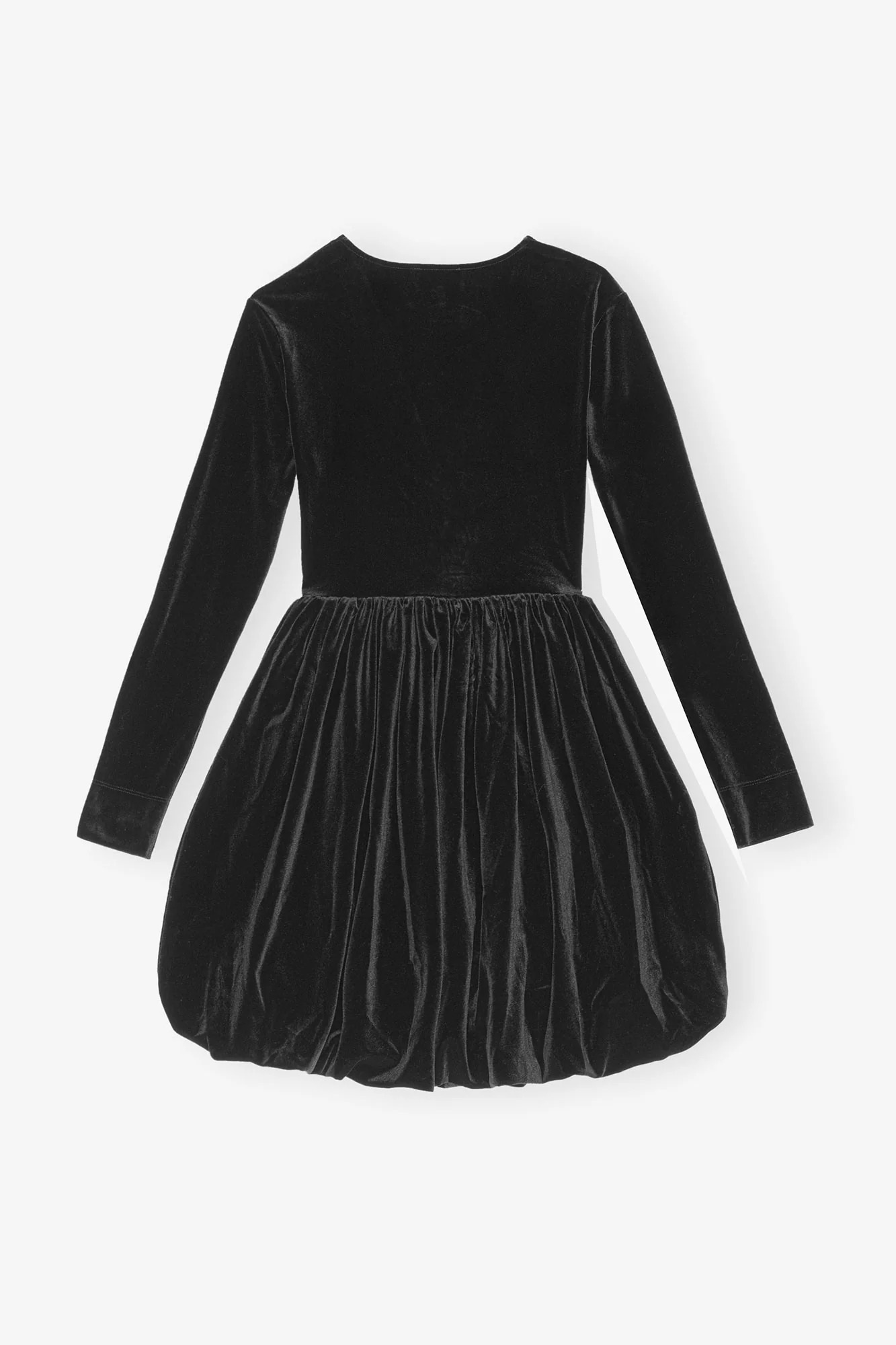 Velvet Jersey Balloon Mini Dress | Black - Image 4