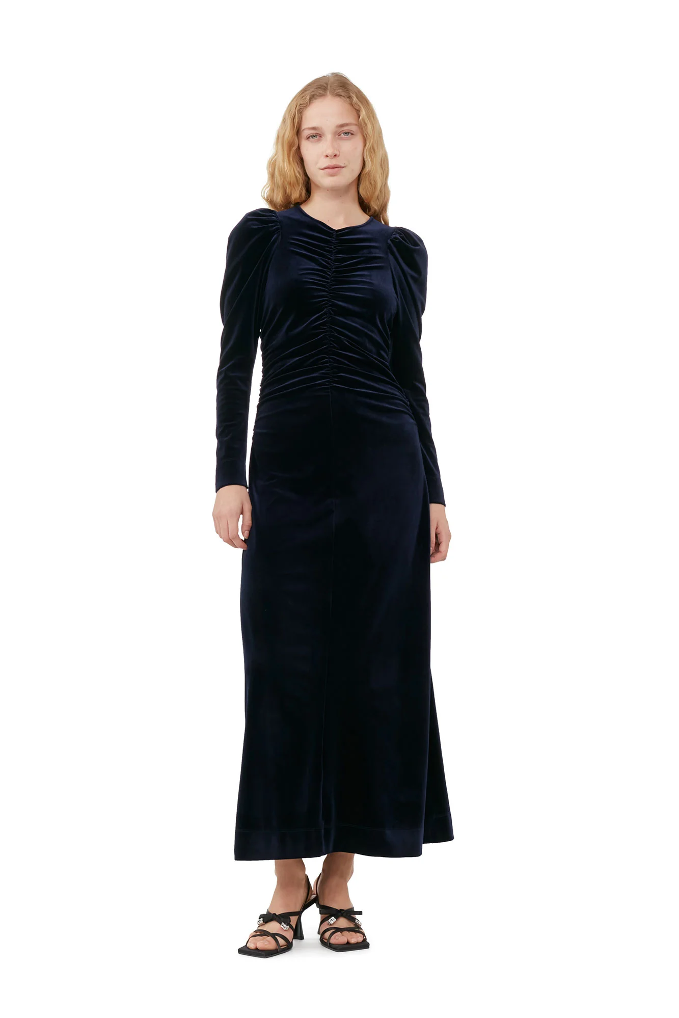Velvet Jersey Long Dress | Total Eclipse - Image 3