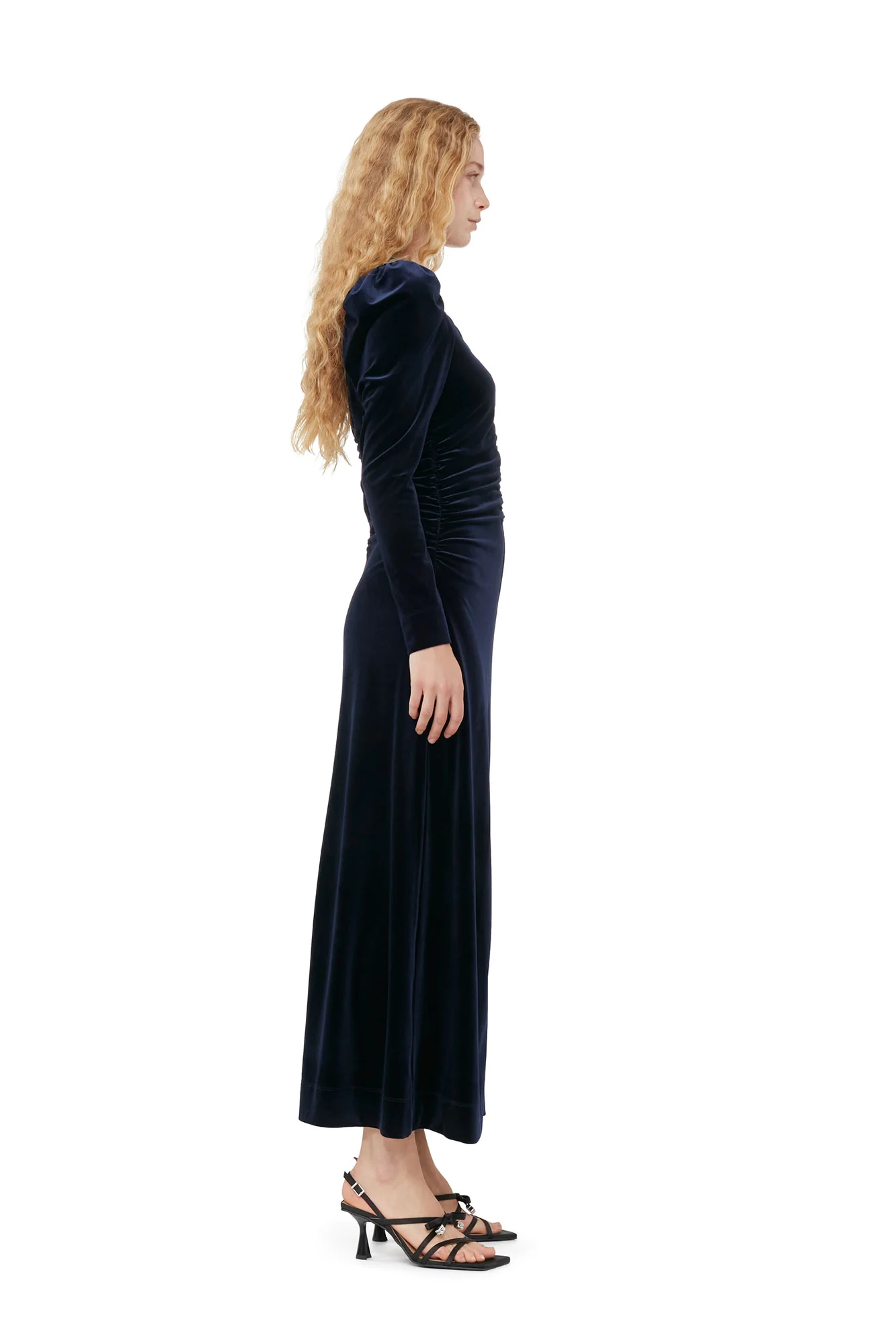 Velvet Jersey Long Dress | Total Eclipse - Image 4