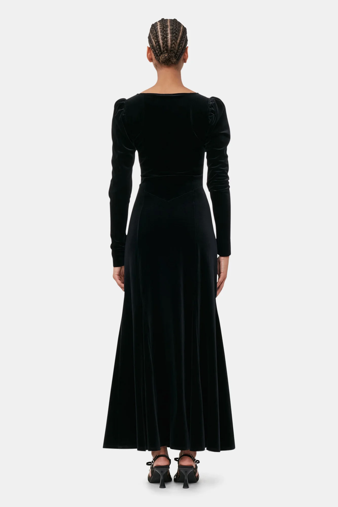 Velvet Jersey Maxi Dress | Black - Image 5