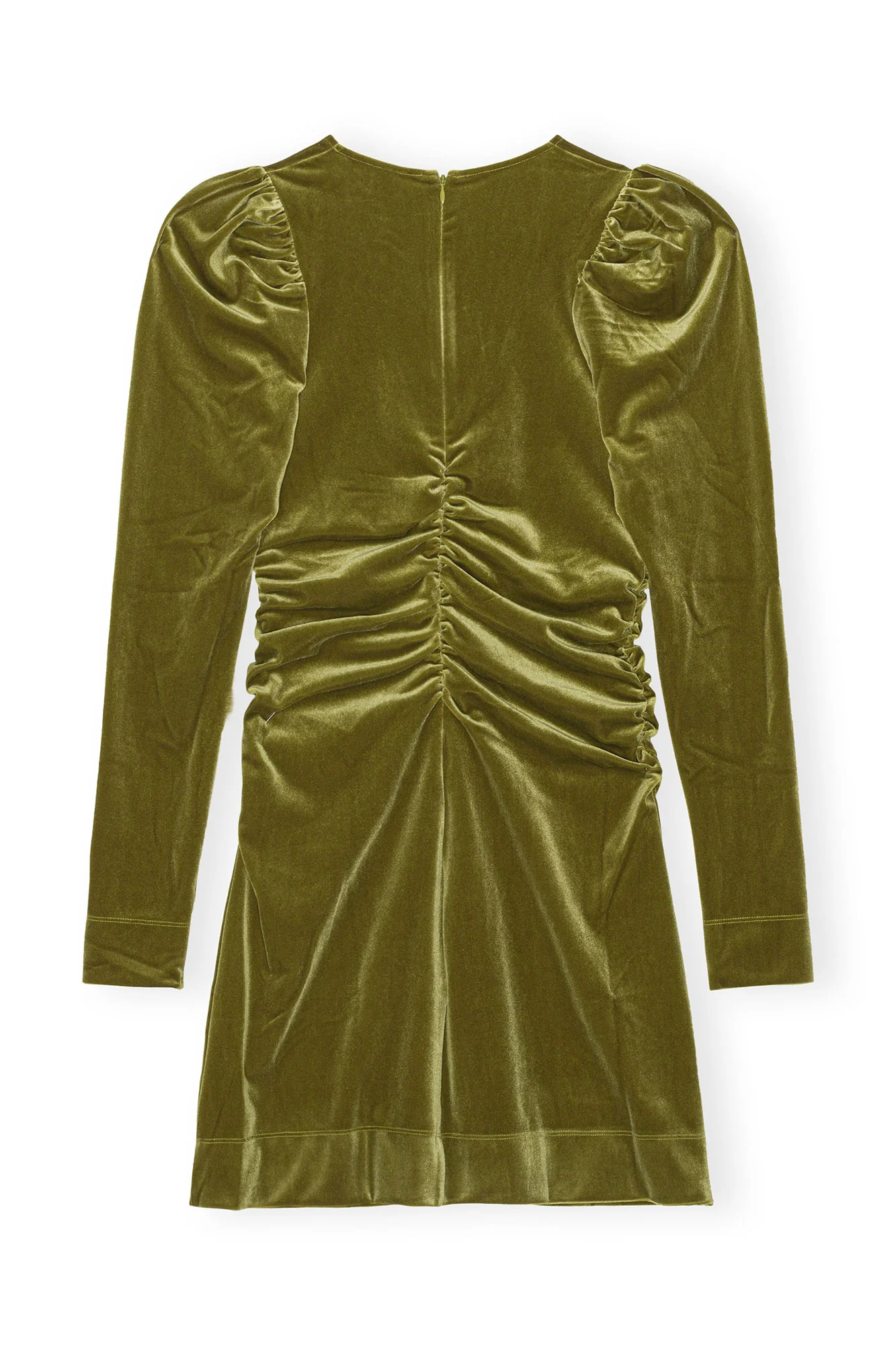 Velvet Jersey Mini Dress | Avocado - Image 2