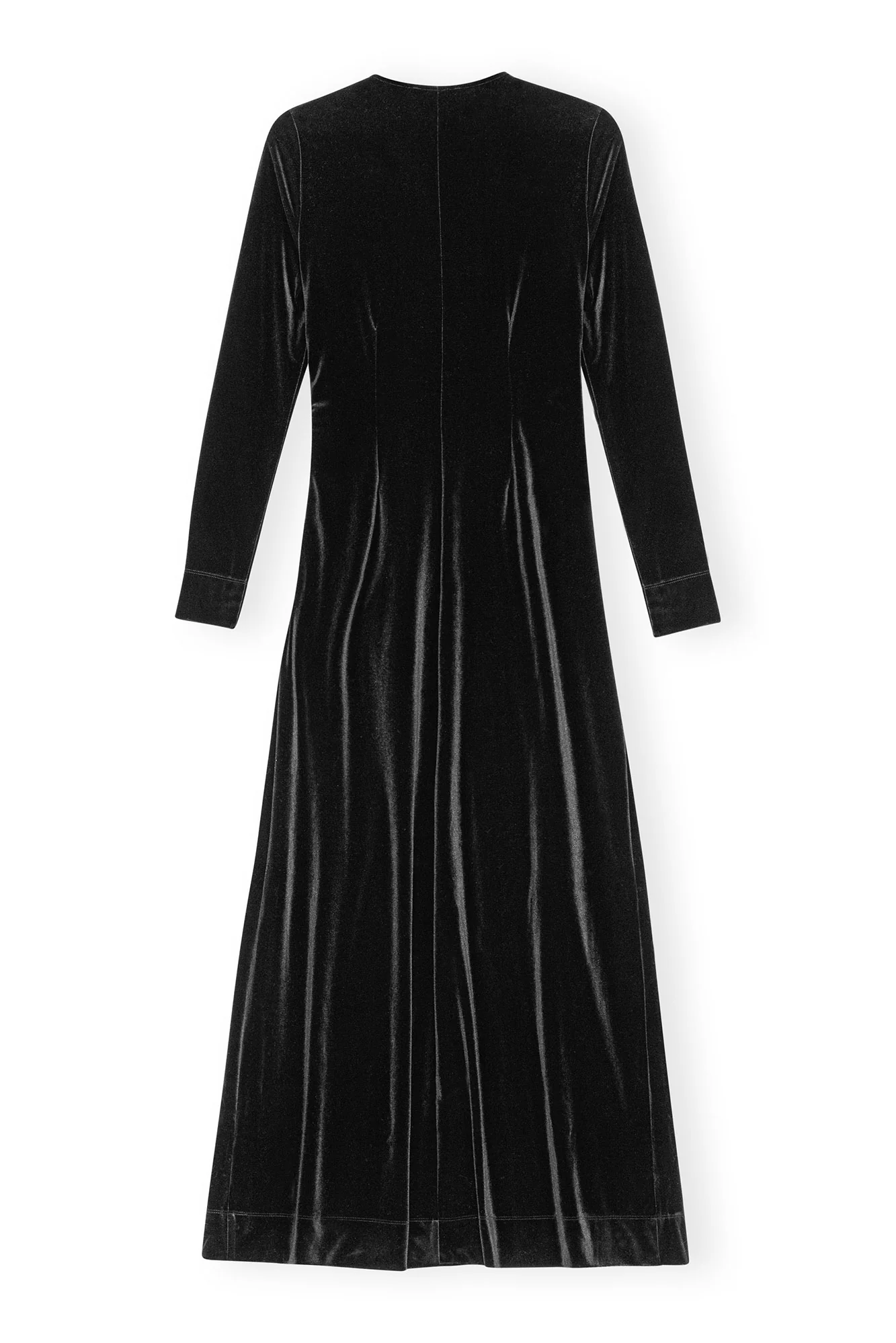 Velvet Jersey Twist Long Dress | Black - Image 2
