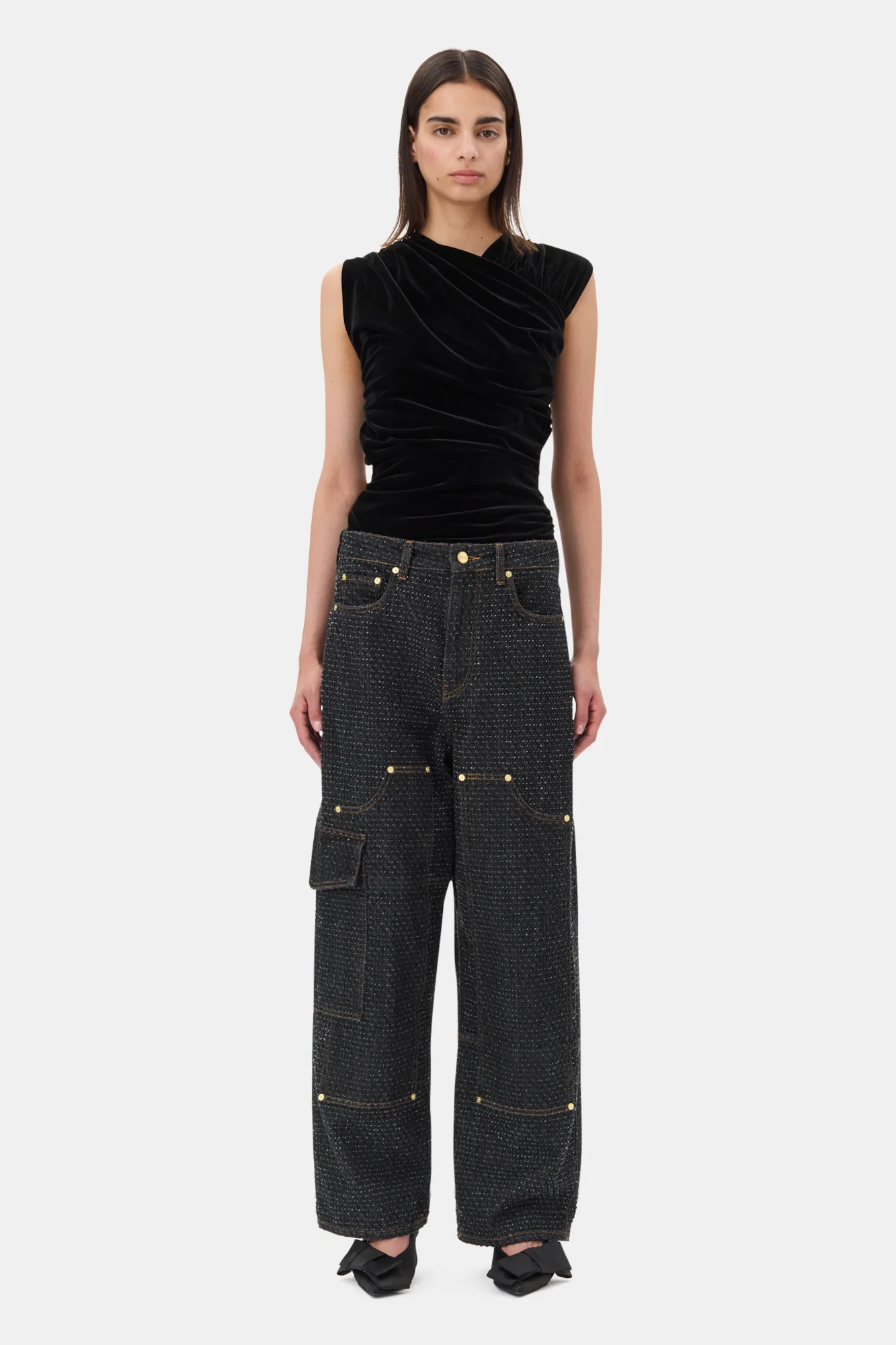 Velvet Ruched Top | Black - Image 4