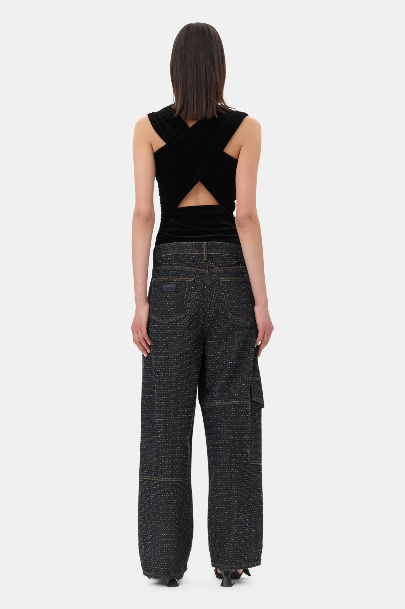 Velvet Ruched Top | Black - Image 6