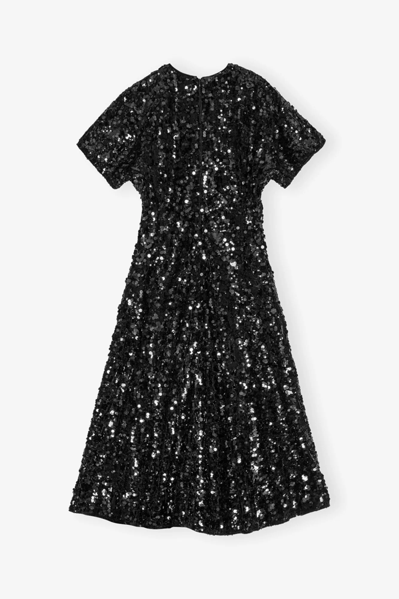 Velvet Sequins Long Dress | Black - Image 2