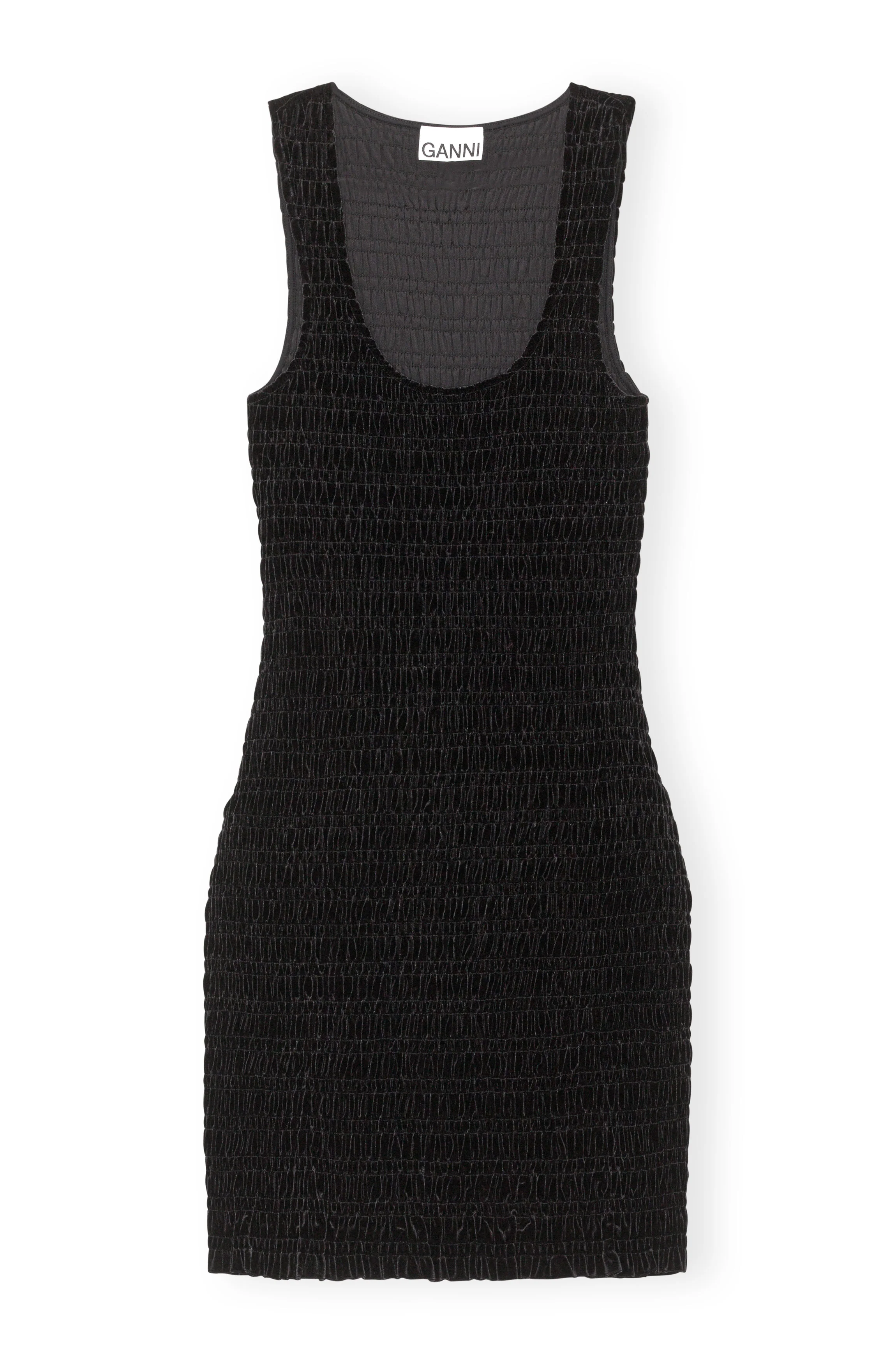 Velvet Smock Mini Dress | Black