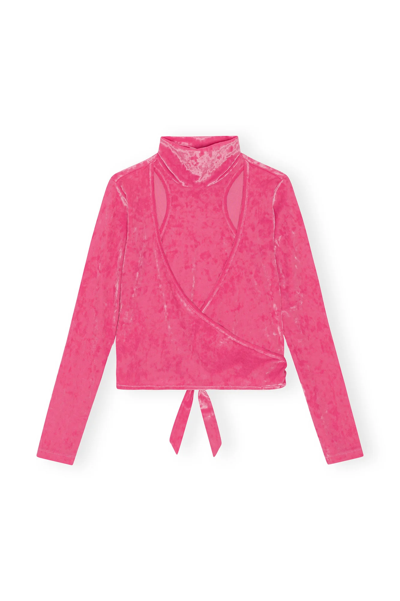 Velvet Wrap Blouse | Shocking Pink