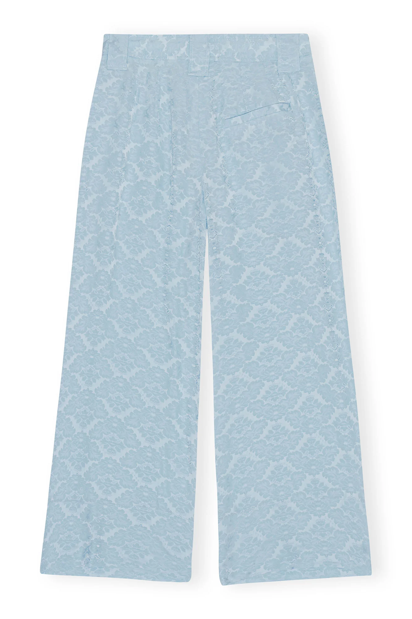 Viscose Jacquard Cropped Trousers | Corydalis Blue - Image 2
