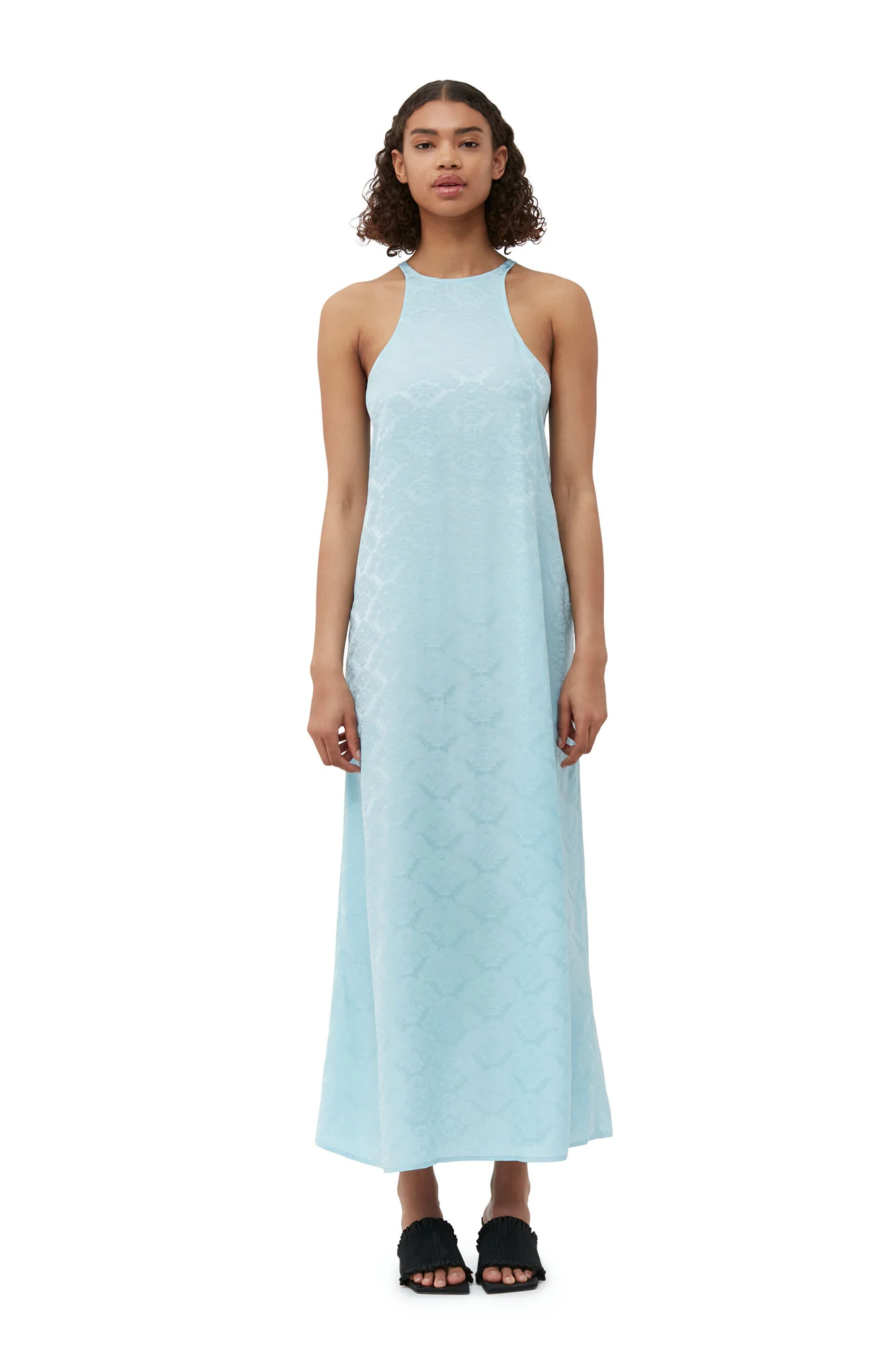 Viscose Jacquard Slip Dress | Corydalis Blue - Image 3