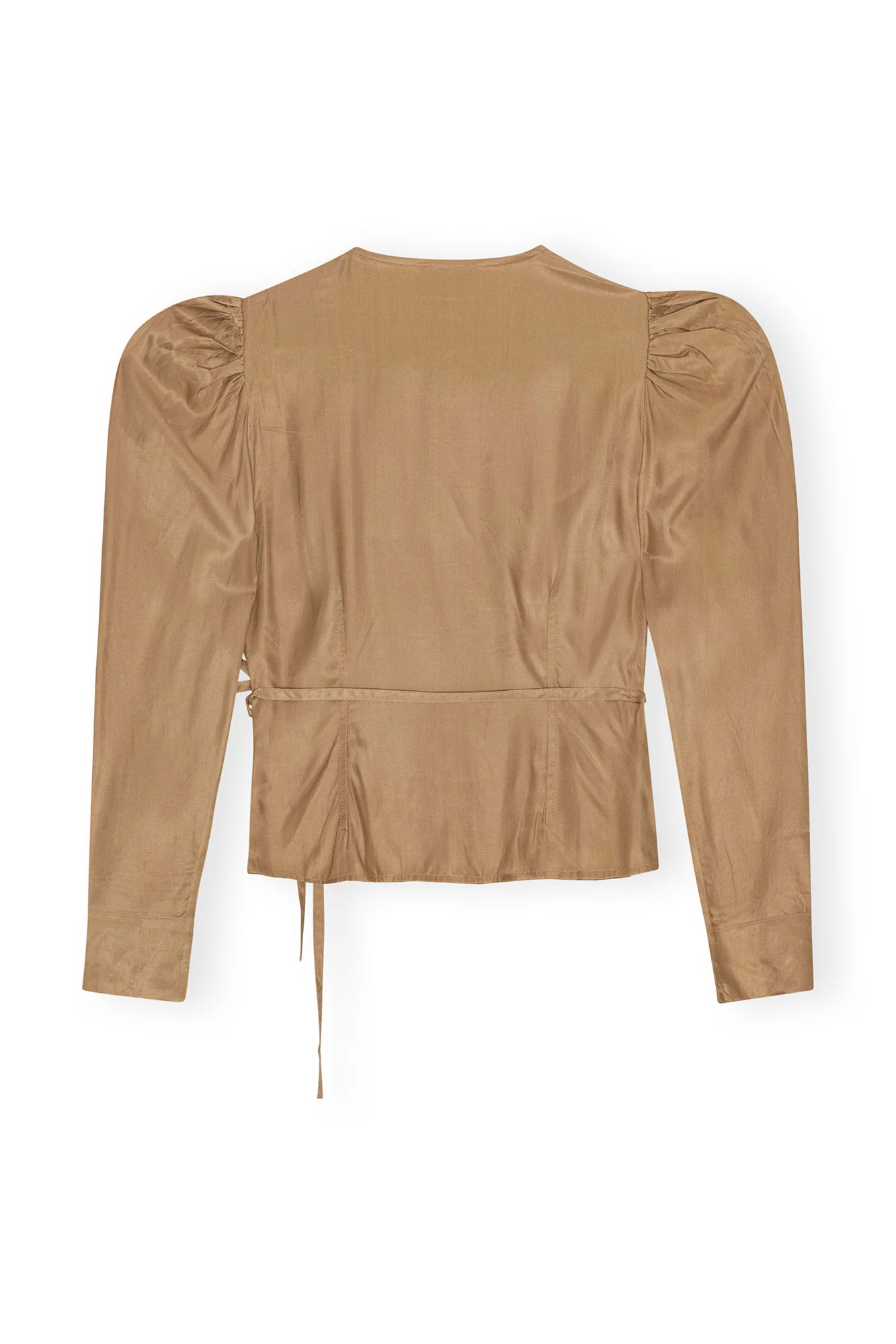 Viscose Twill Wrap Blouse | Tiger's Eye - Image 2