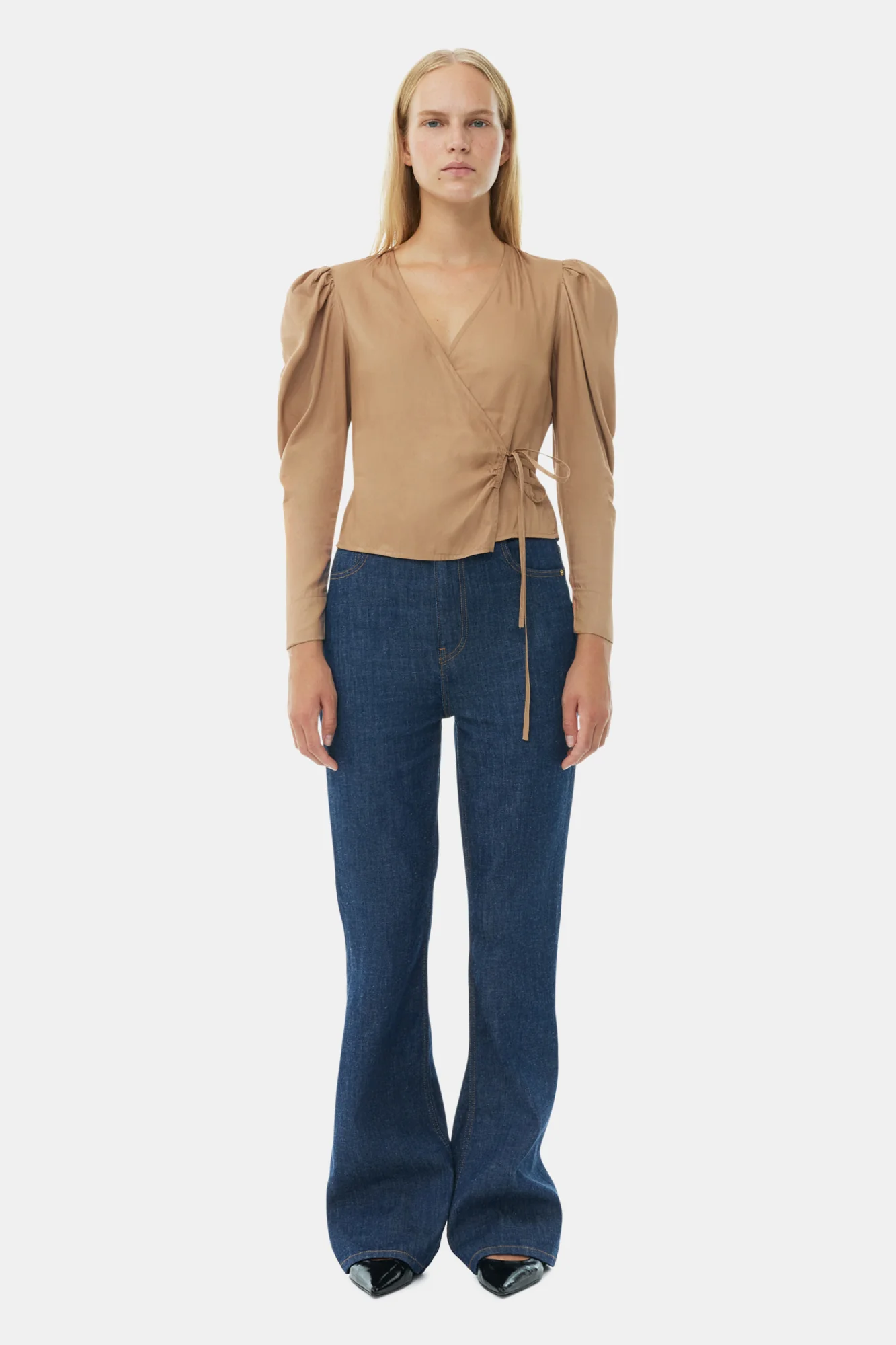 Viscose Twill Wrap Blouse | Tiger's Eye - Image 4