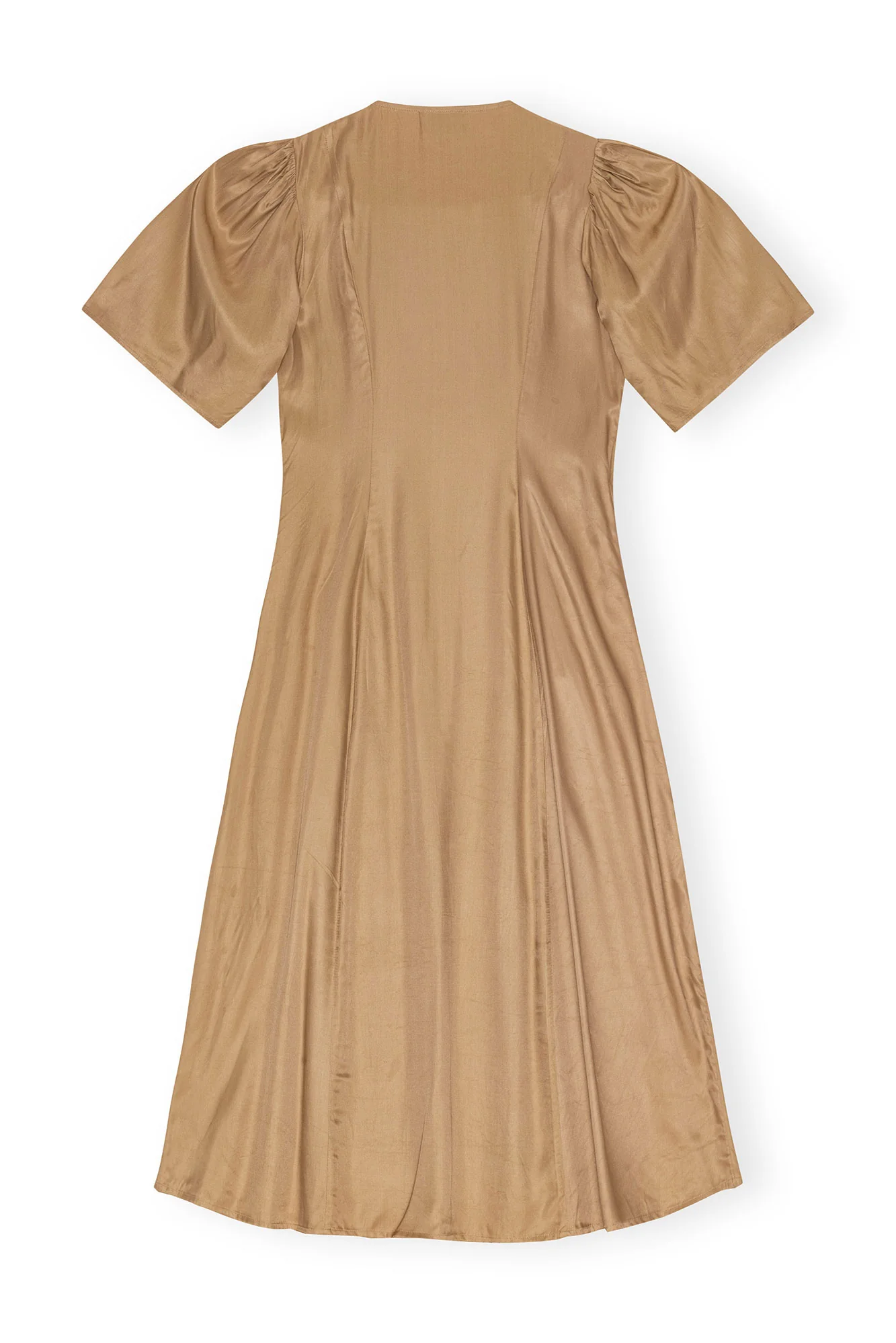 Viscose Twill Wrap Midi Dress | Tiger's Eye - Image 2