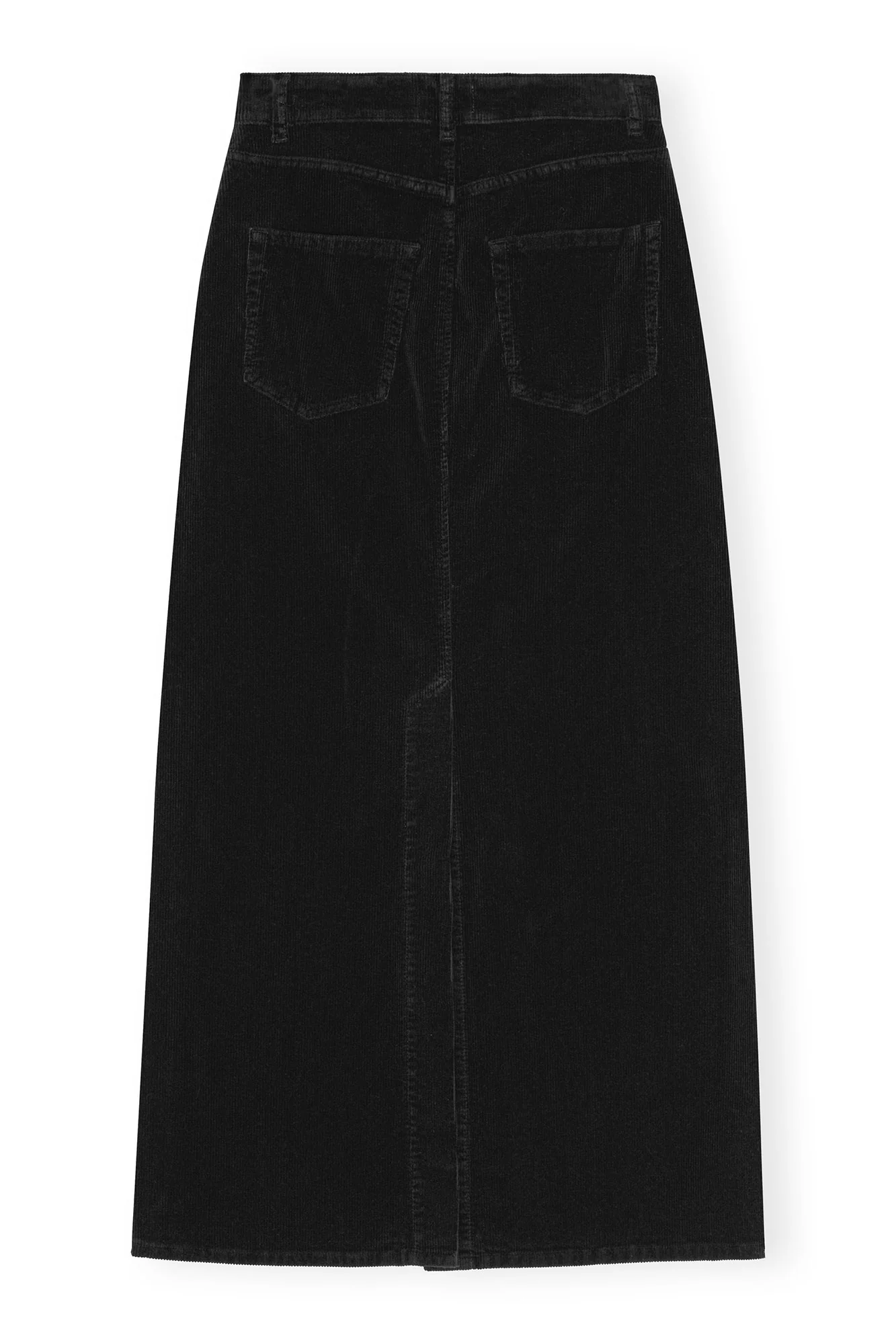 Washed Corduroy Long Skirt | Black - Image 2