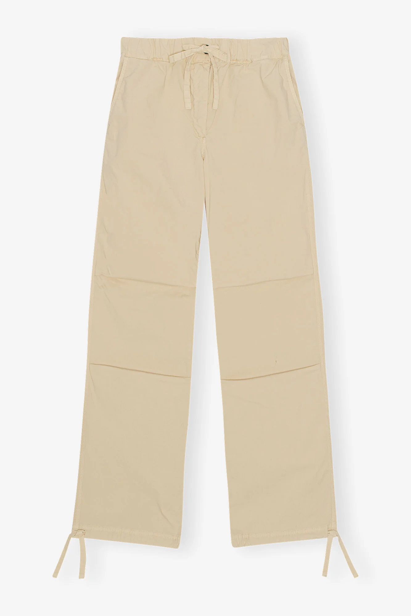 Washed Cotton Canvas Draw String Pants | Pale Khaki - Image 2