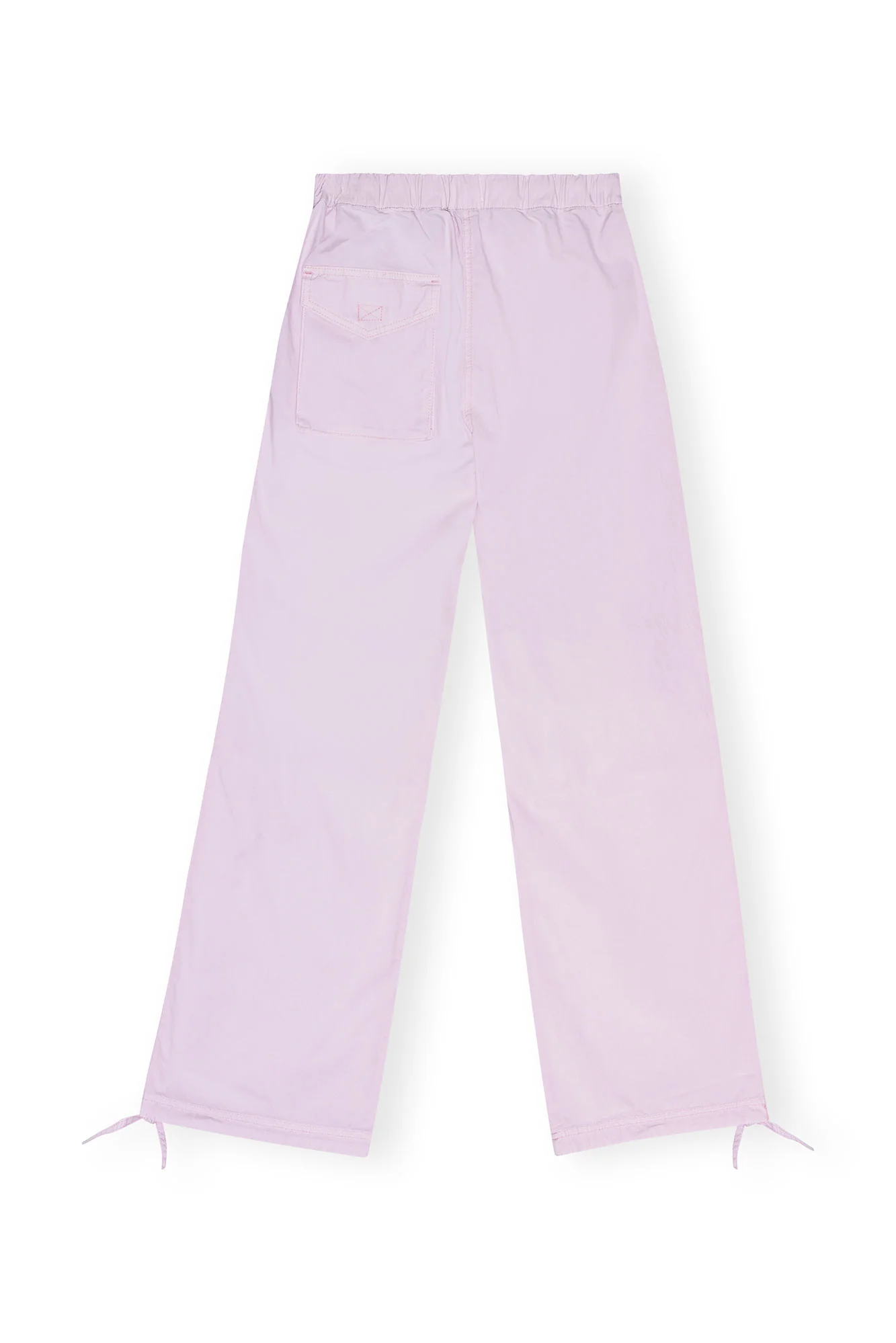 Washed Cotton Canvas Draw String Trousers | Light Lilac - Image 2
