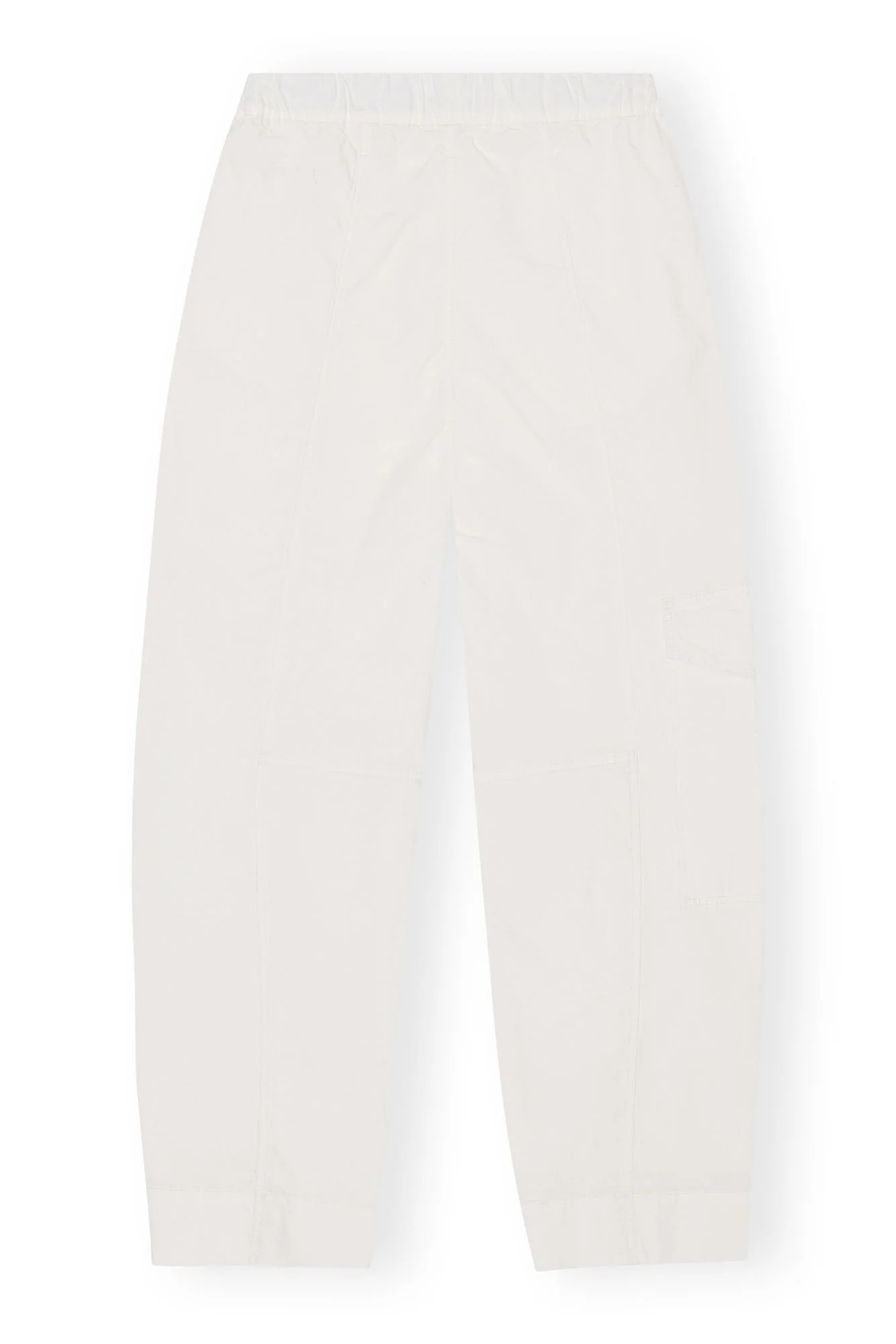 Washed Cotton Canvas Elasticated Curve Pants | Egret - Image 2
