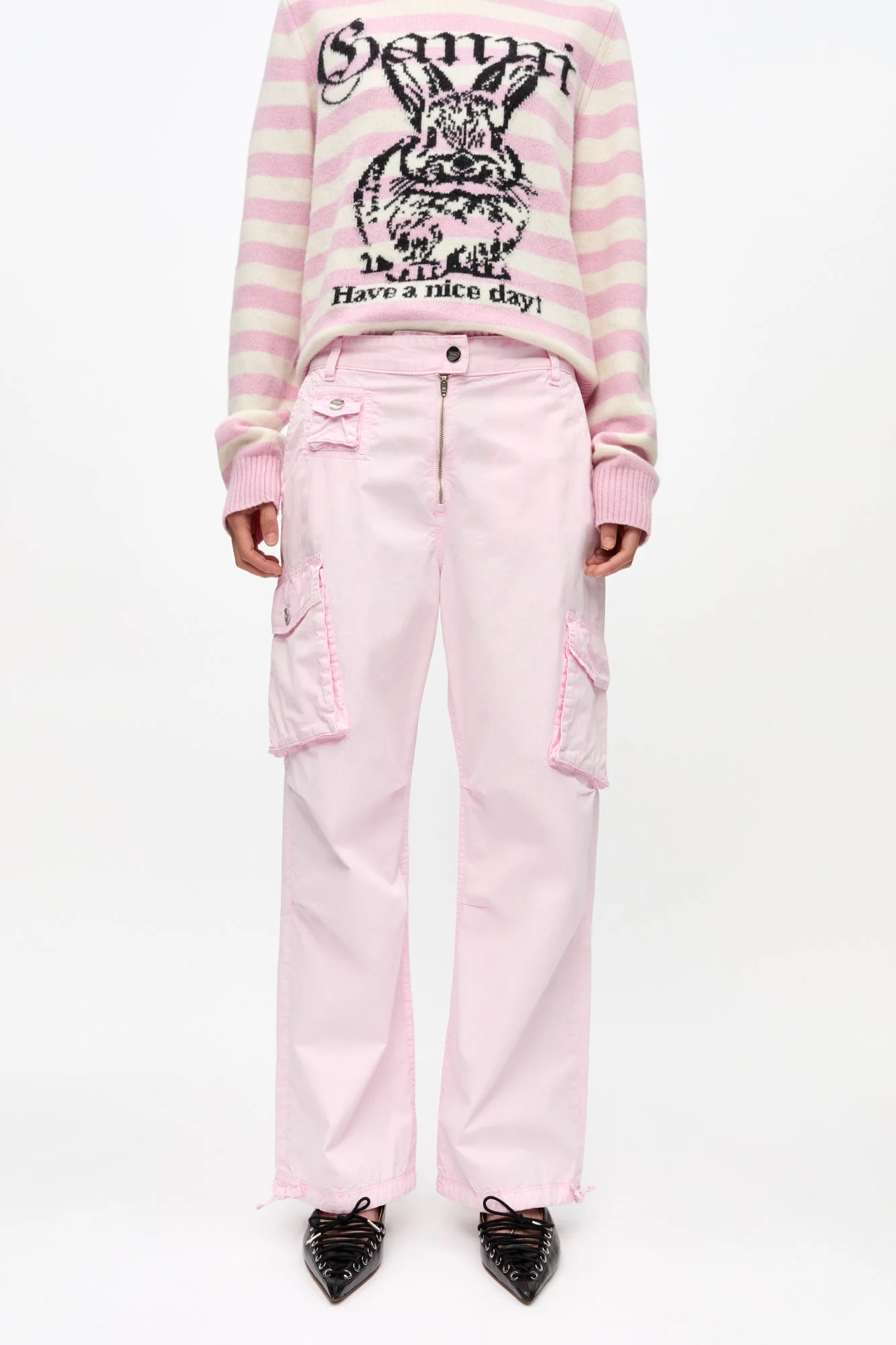 Washed Cotton Twill Trousers | Primrose Pink - Image 4