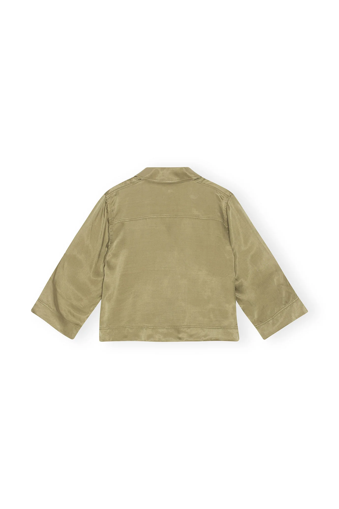 Washed Satin Crop Shirt | Aloe - Image 2