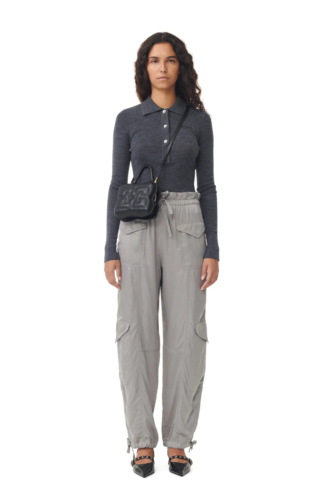 Washed Satin Pants | Frost Gray - Image 3