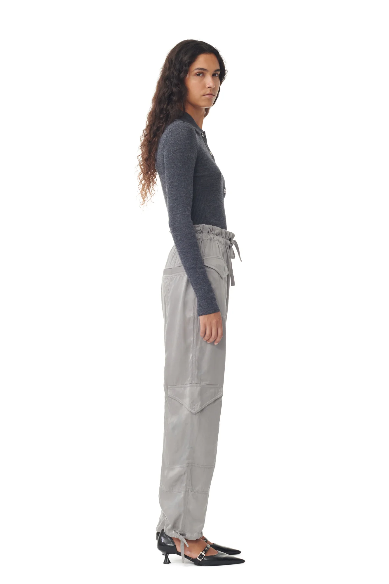 Washed Satin Pants | Frost Gray - Image 4