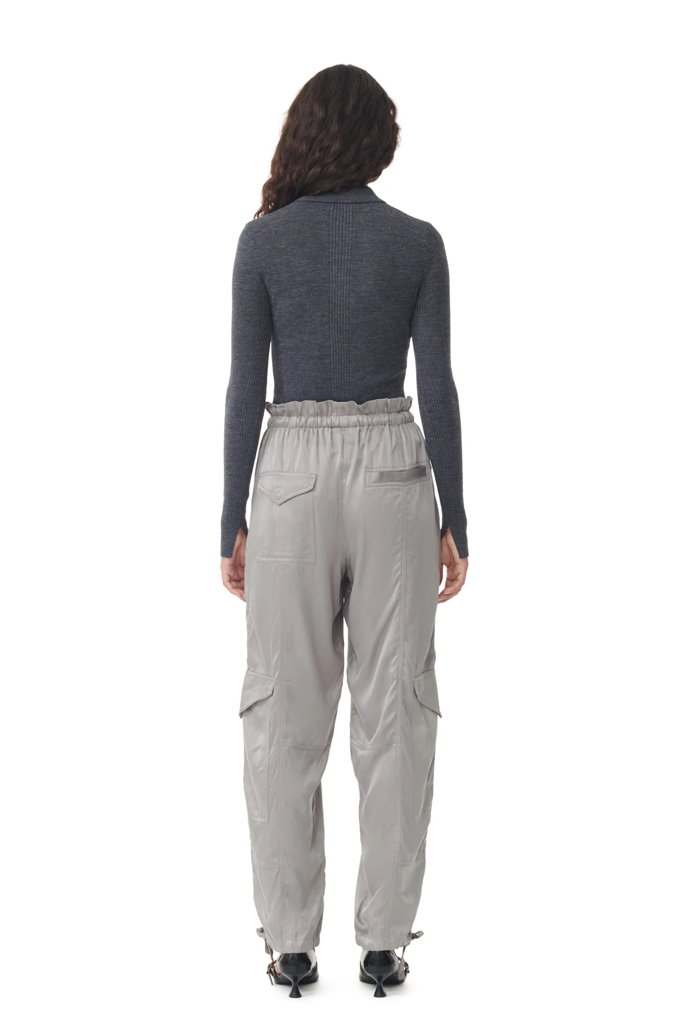 Washed Satin Pants | Frost Gray - Image 5