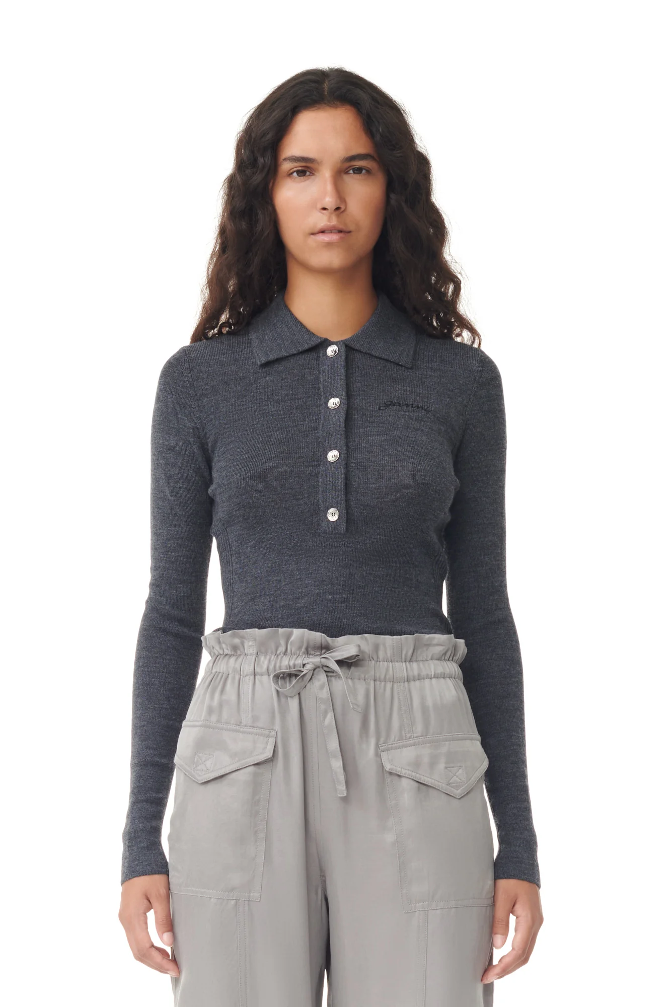 Washed Satin Pants | Frost Gray - Image 6