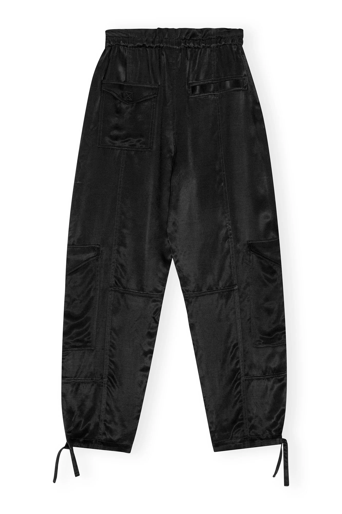 Washed Satin Pocket Pants | Black - Image 3