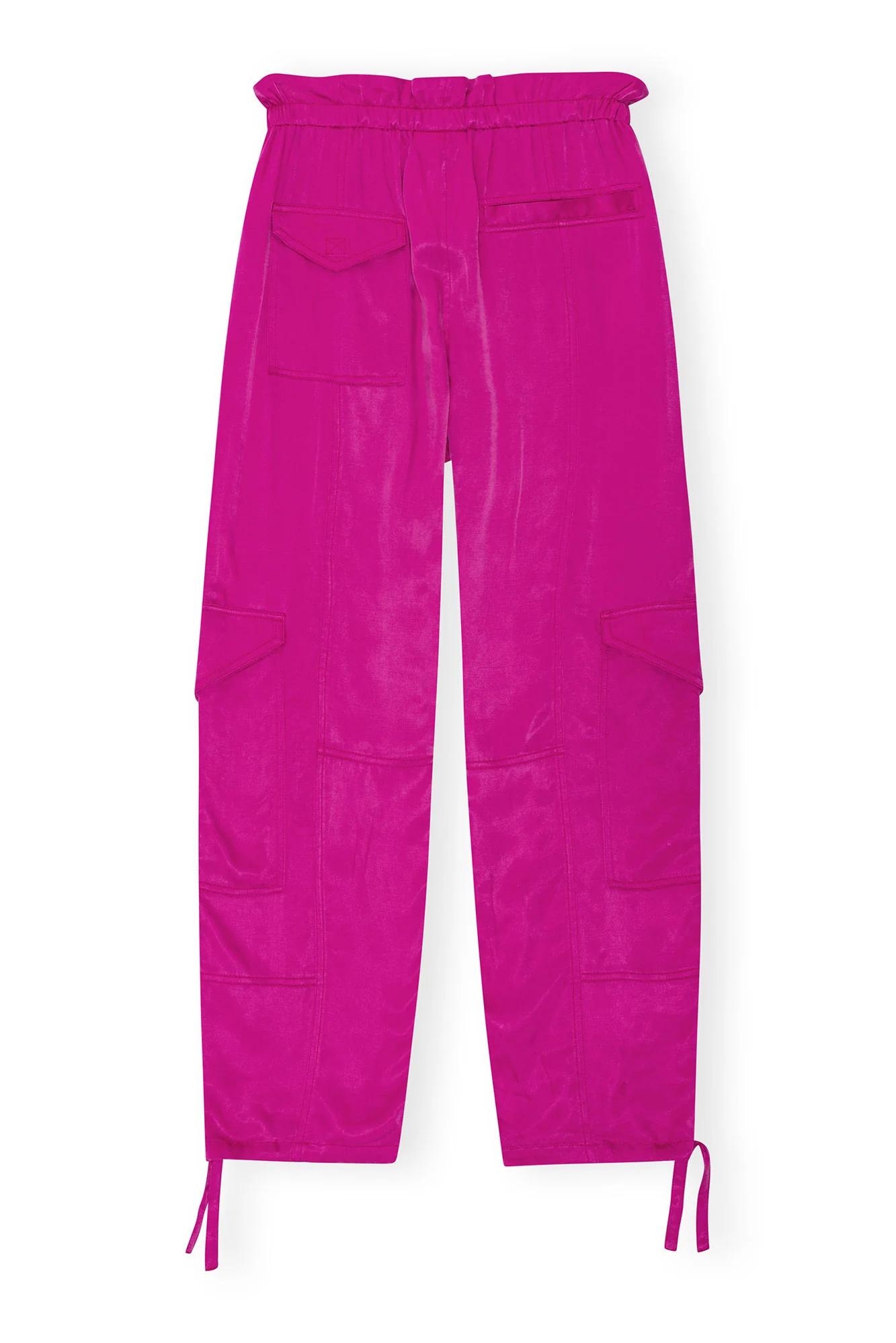 Washed Satin Pocket Trousers | Fuchsia Red - Image 2