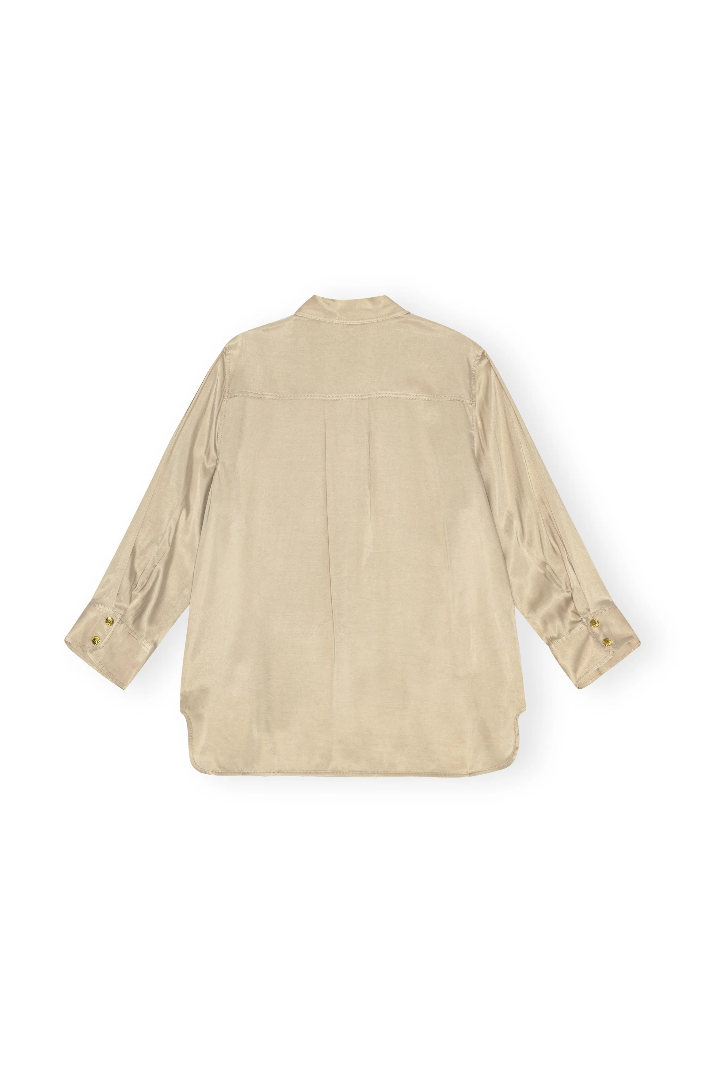 Washed Satin Shirt | Safari - Image 4
