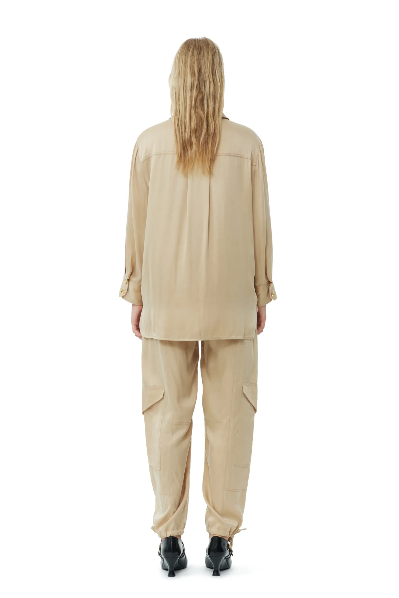 Washed Satin Shirt | Safari - Image 6