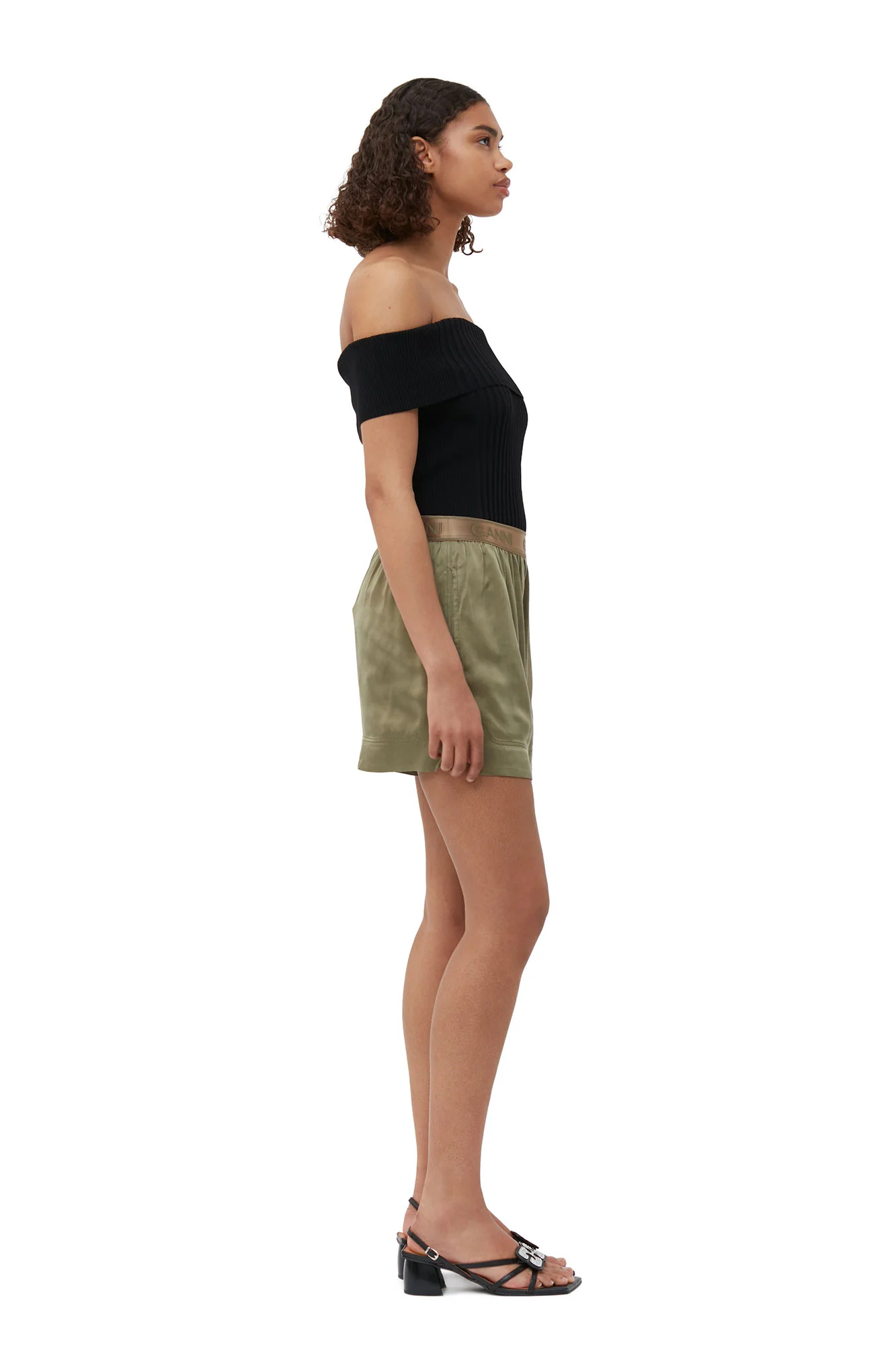 Washed Satin Shorts | Aloe - Image 5