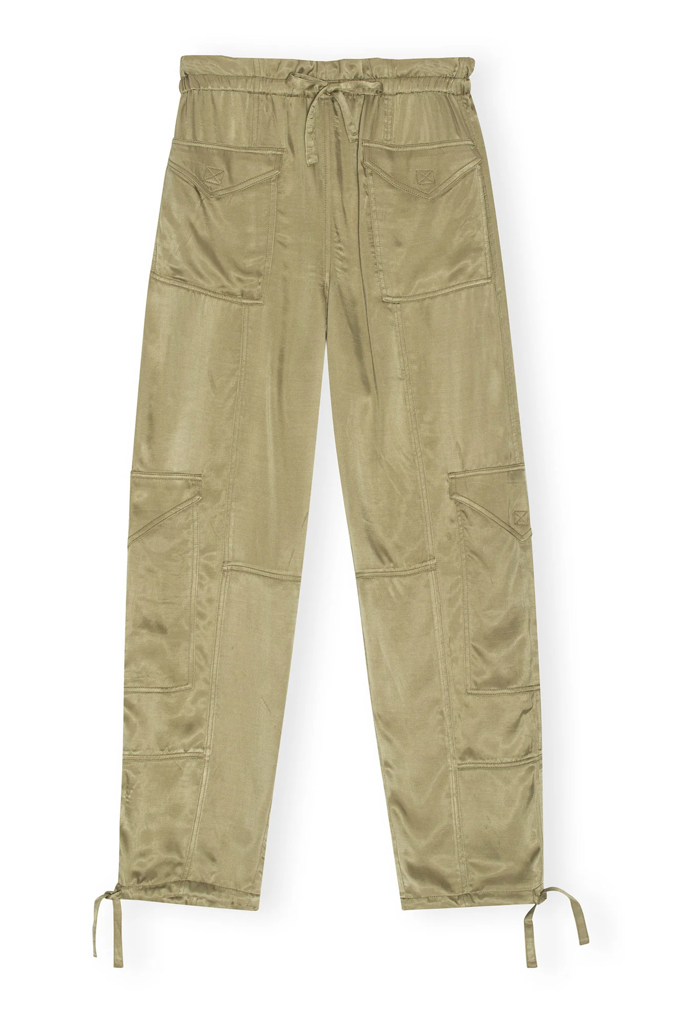Washed Satin Trousers | Aloe - Image 2