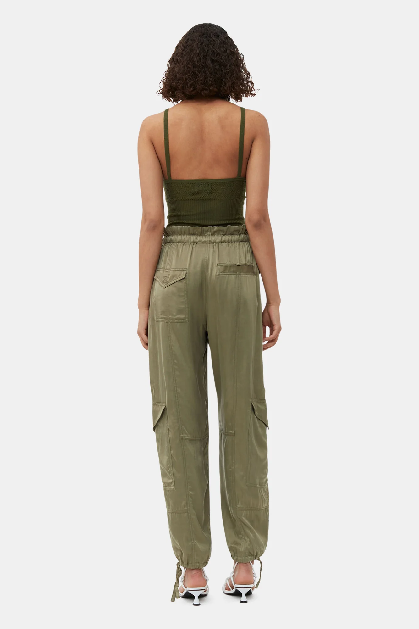 Washed Satin Trousers | Aloe - Image 6