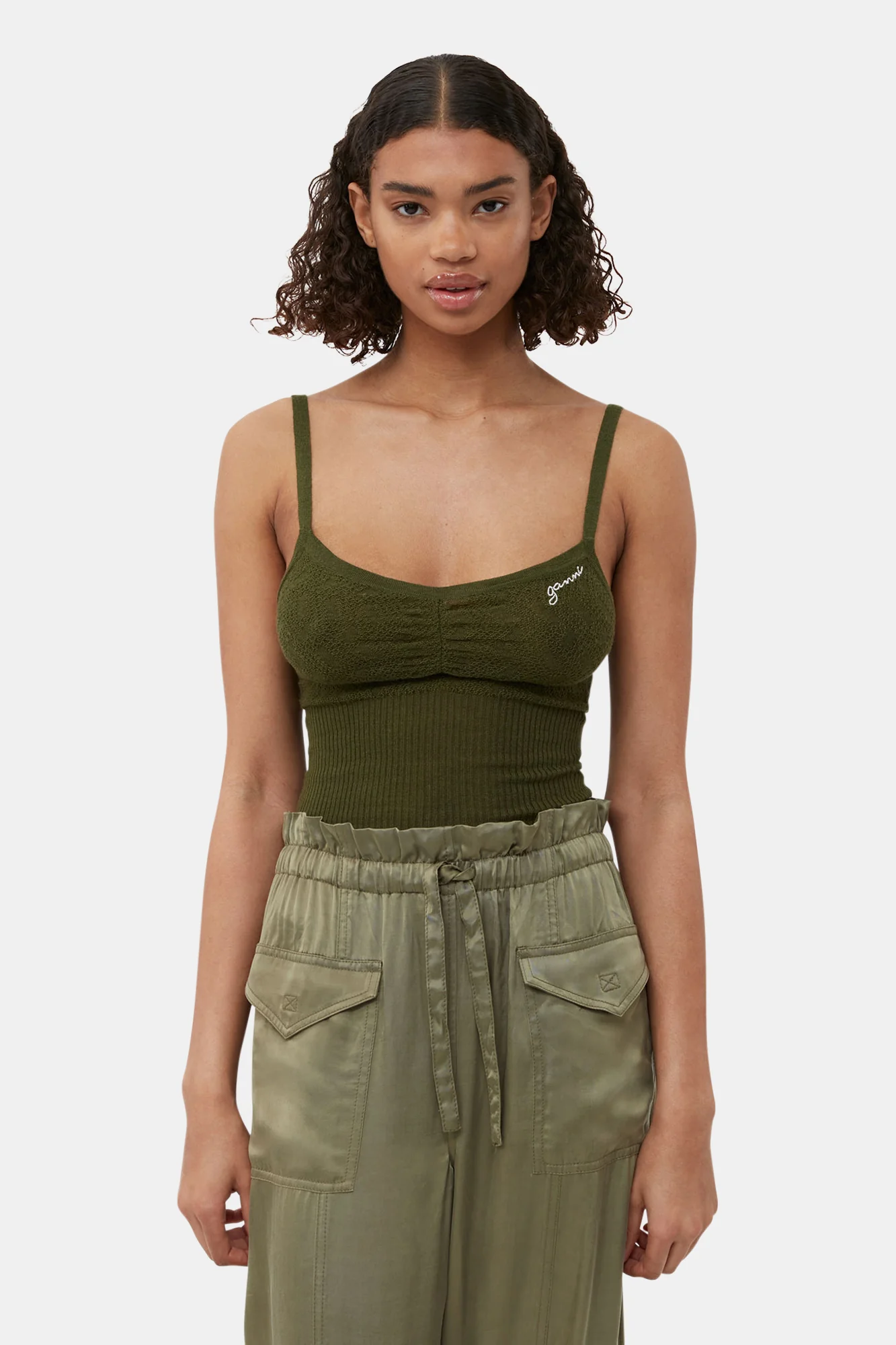 Washed Satin Trousers | Aloe - Image 8