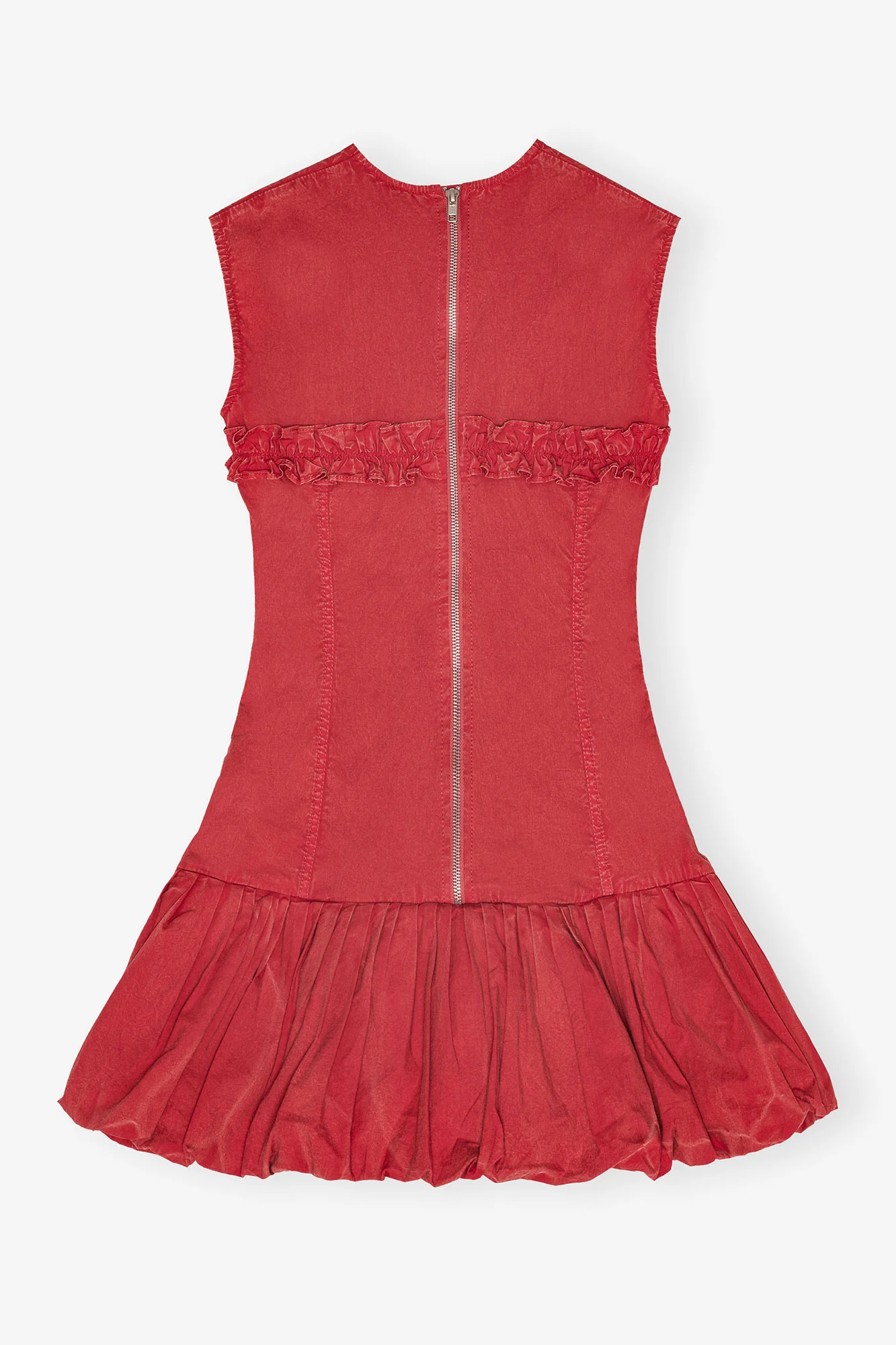 Washed Stretch Cotton Corset Mini Dress | Racing Red - Image 2