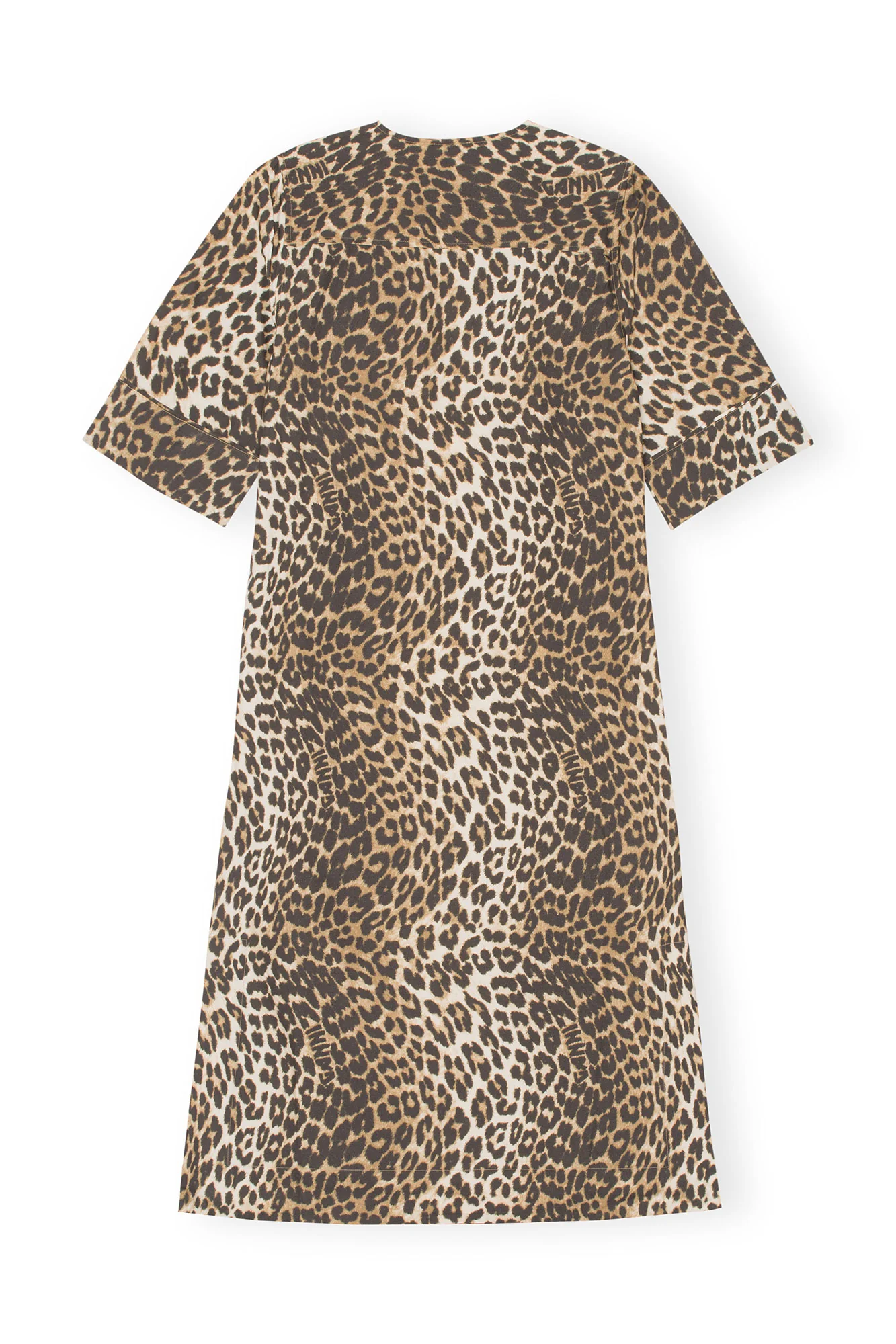 Wide Midi Dress | Big Leopard Almond Milk - Image 2