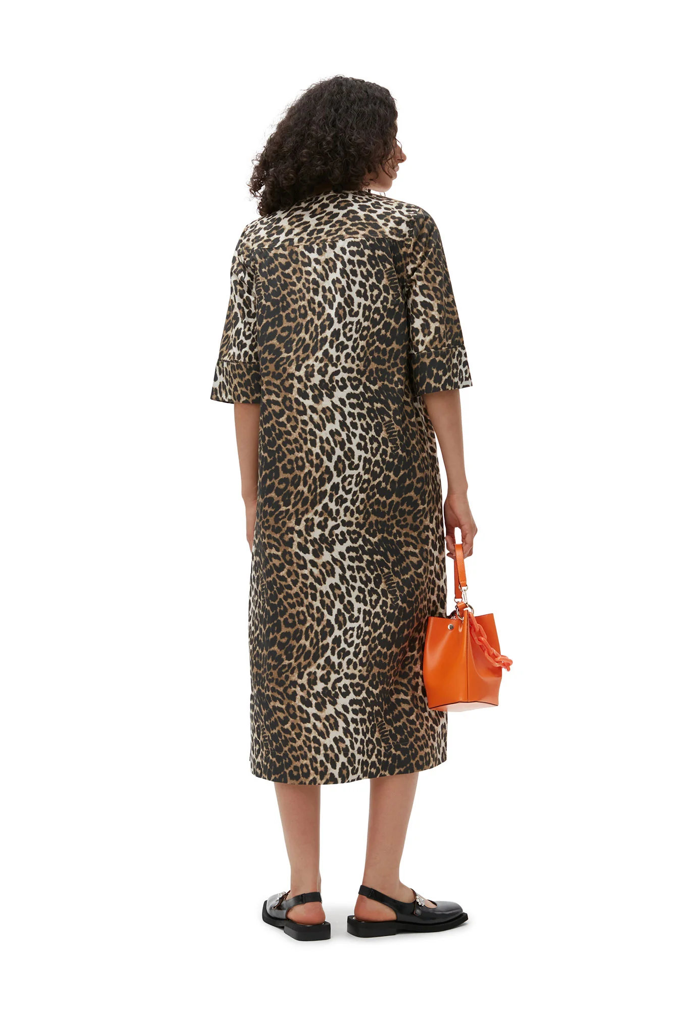 Wide Midi Dress | Big Leopard Almond Milk - Image 4