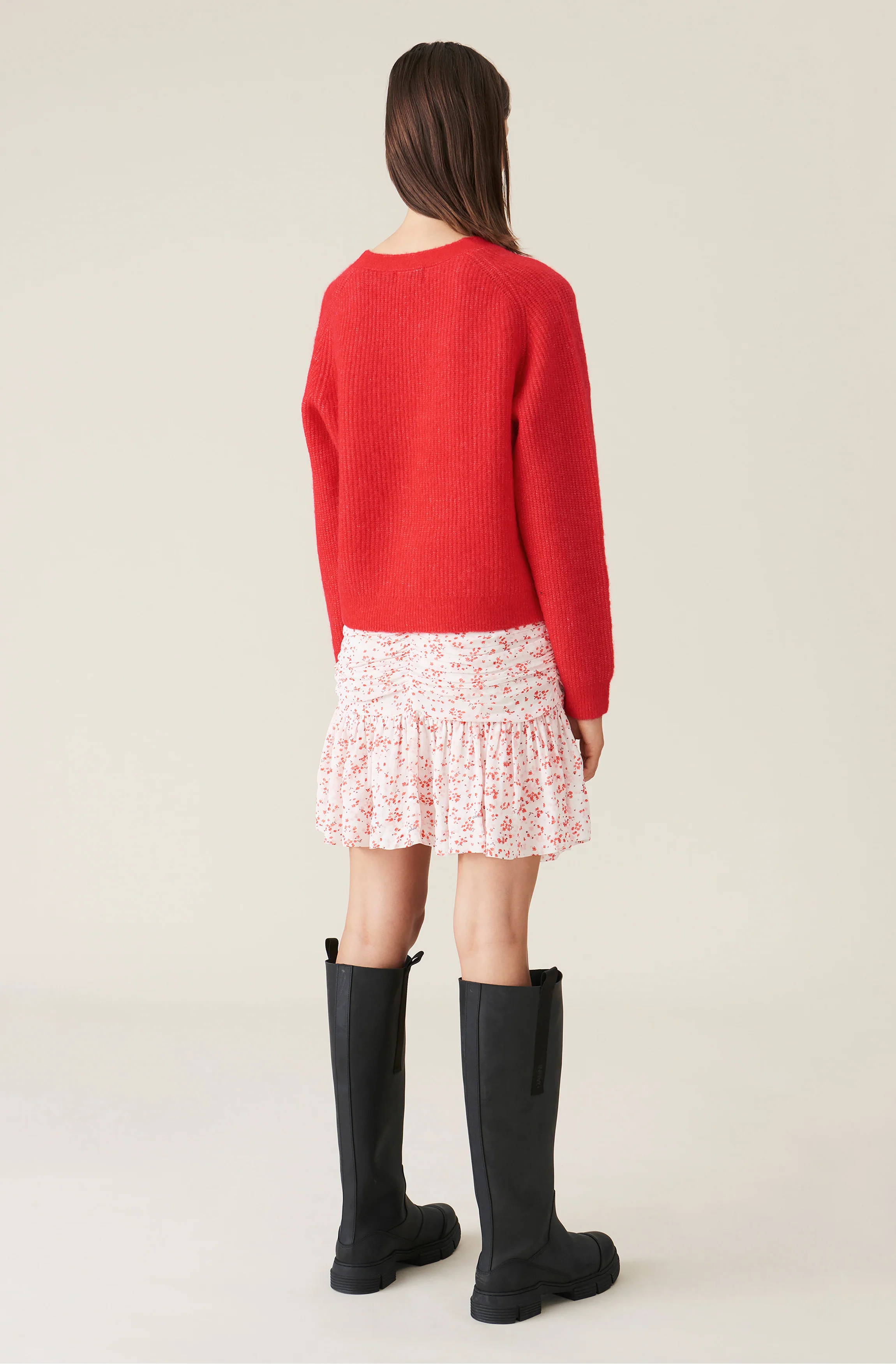 Wool-Alpaca Cardigan | Flame Scarlet - Image 4