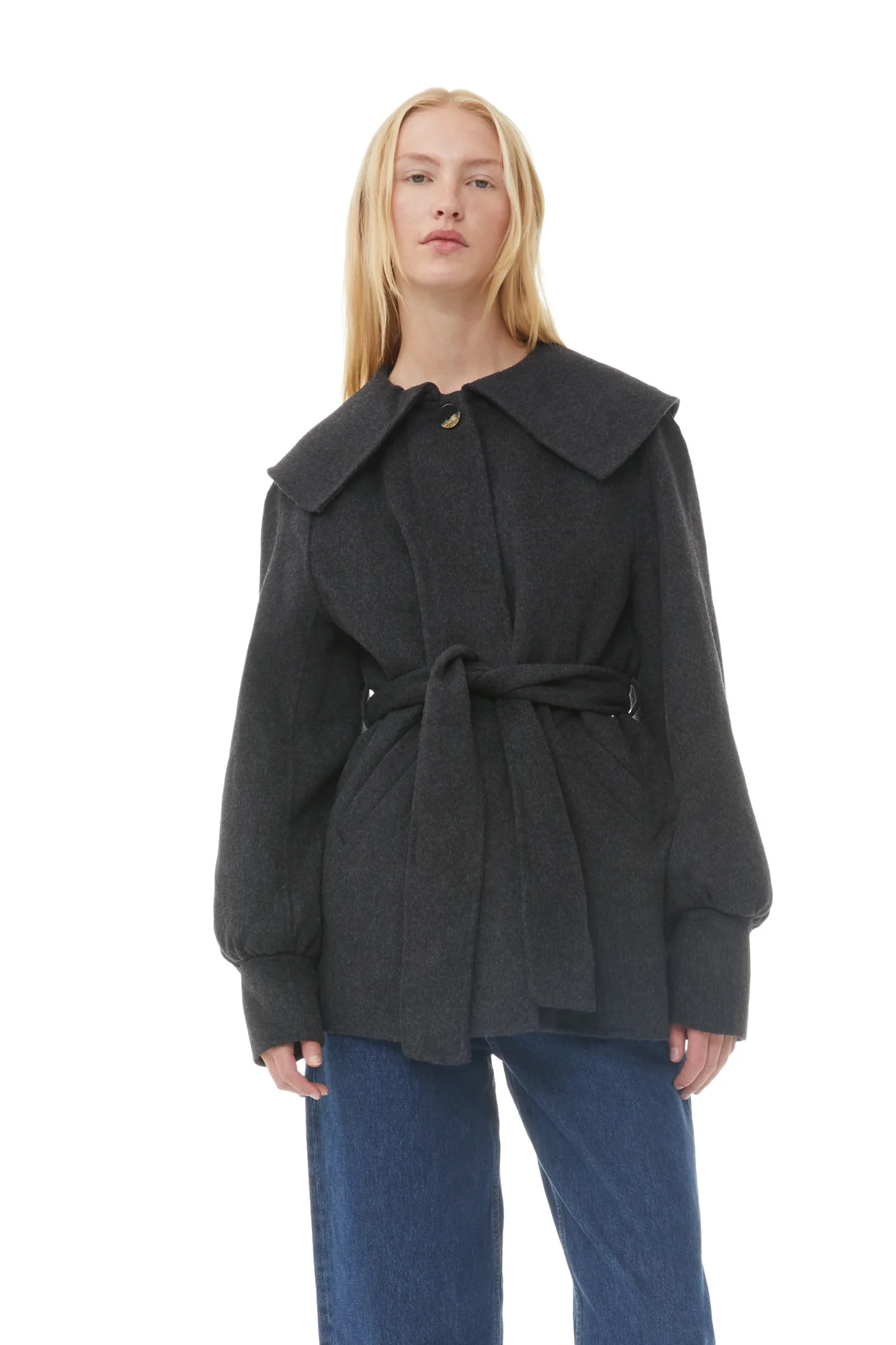 Wool Collar Jacket | Phantom - Image 3
