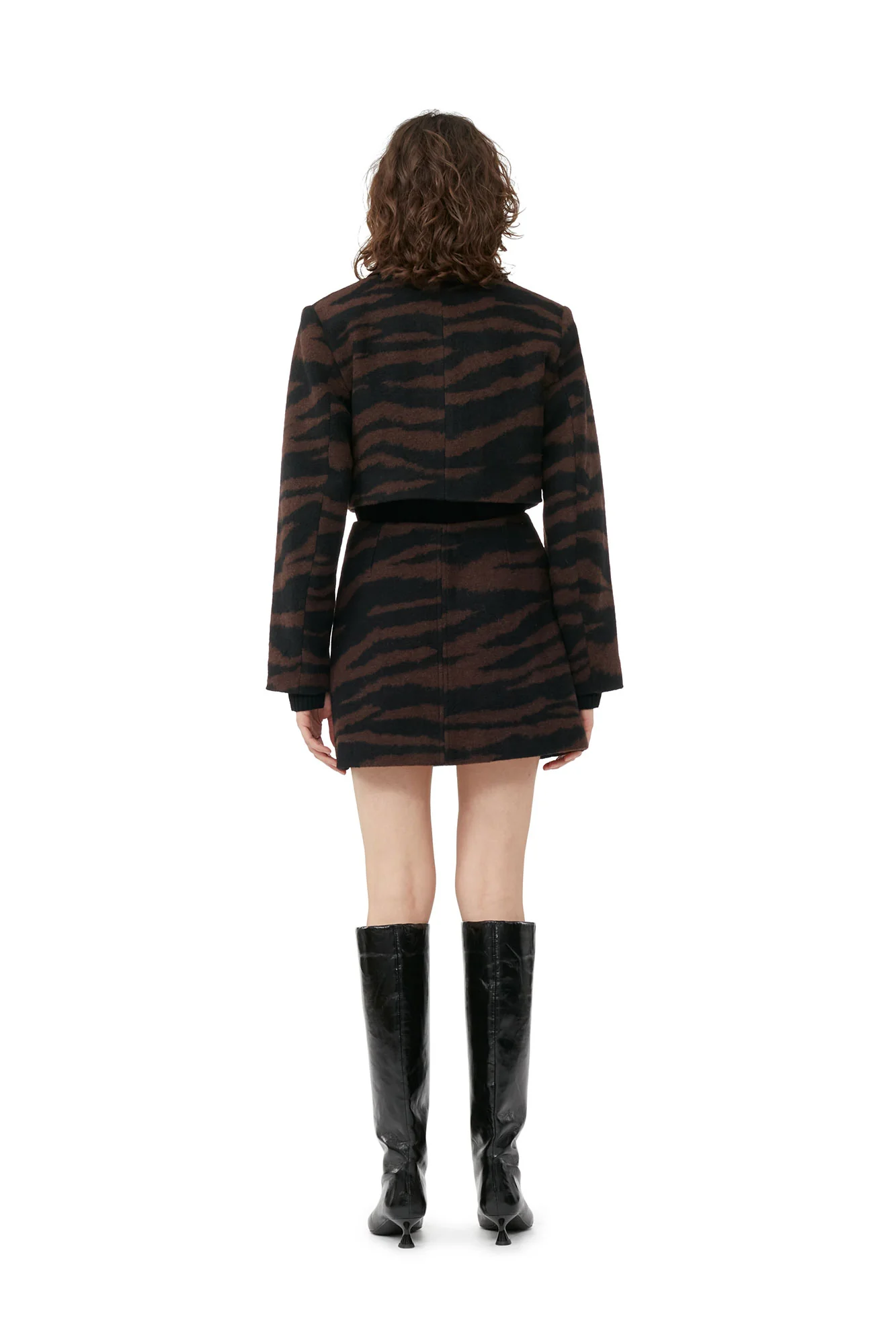 Wool Jacquard Mini Skirt | Black - Image 5