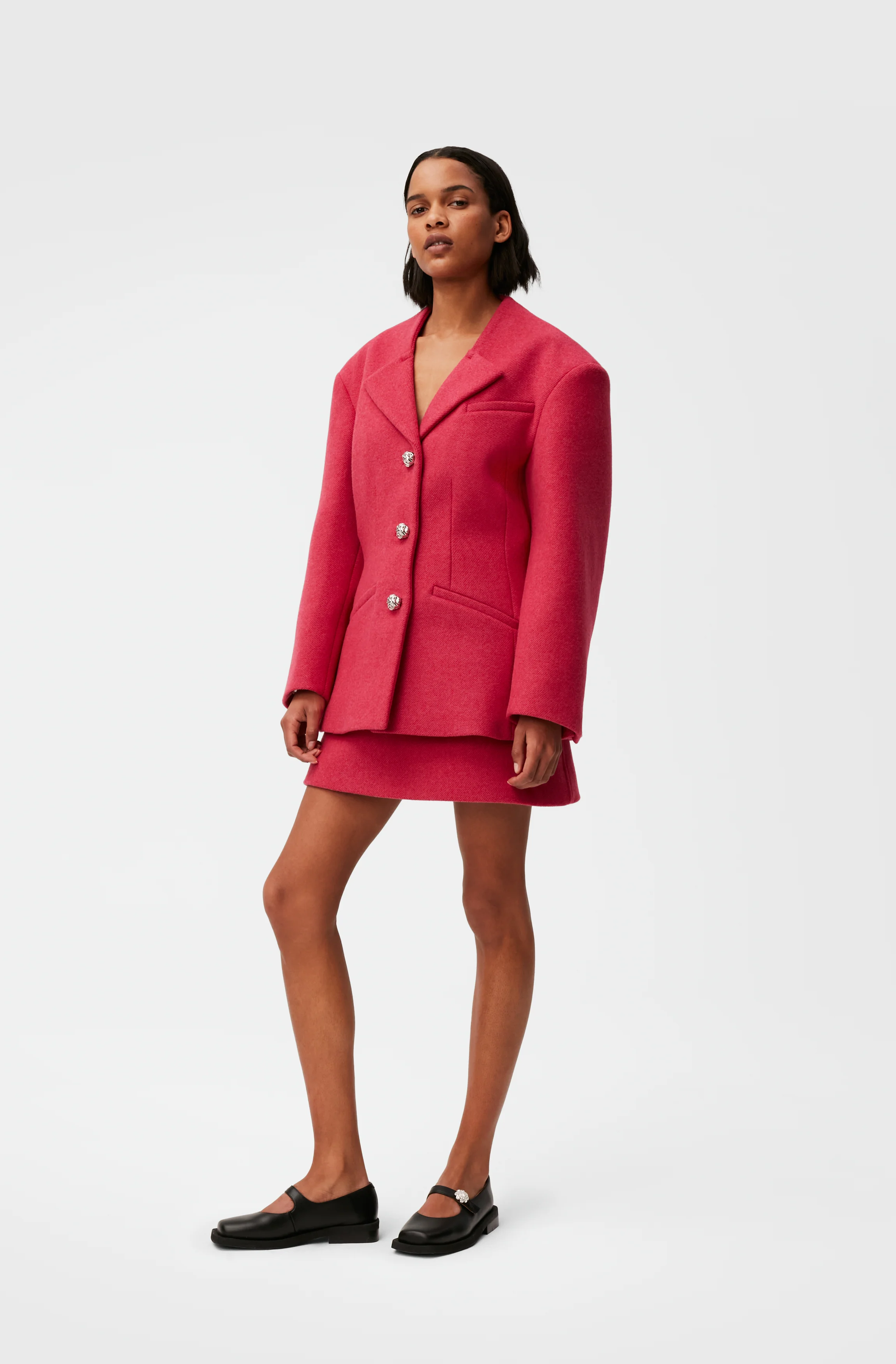 Wool Mini Skirt | Fiery Red - Image 6
