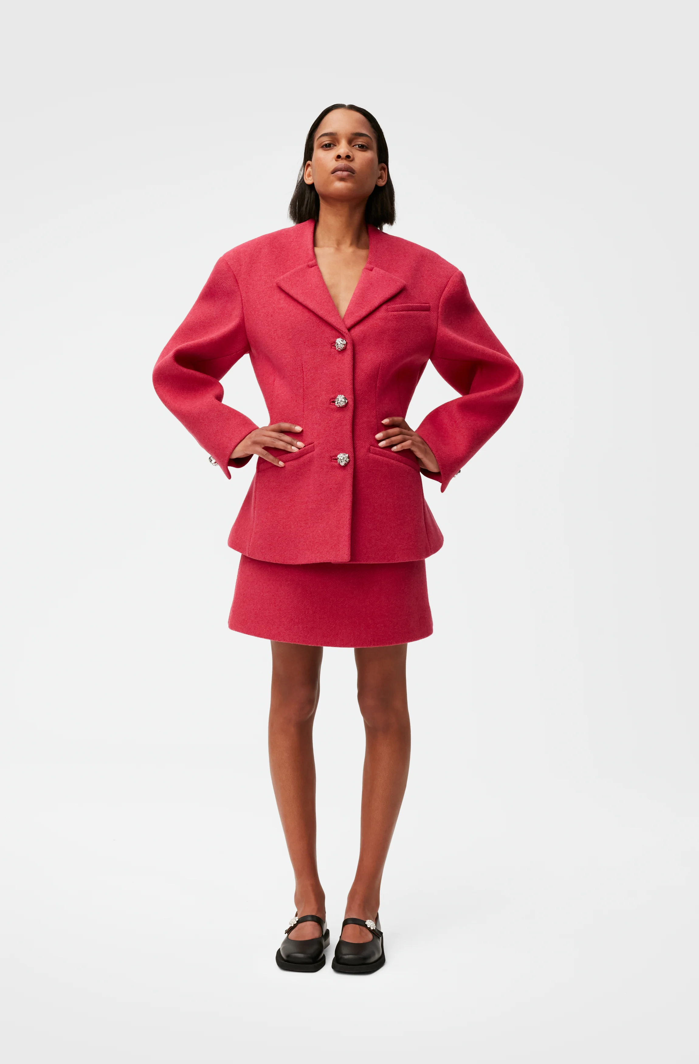 Wool Mini Skirt | Fiery Red - Image 7