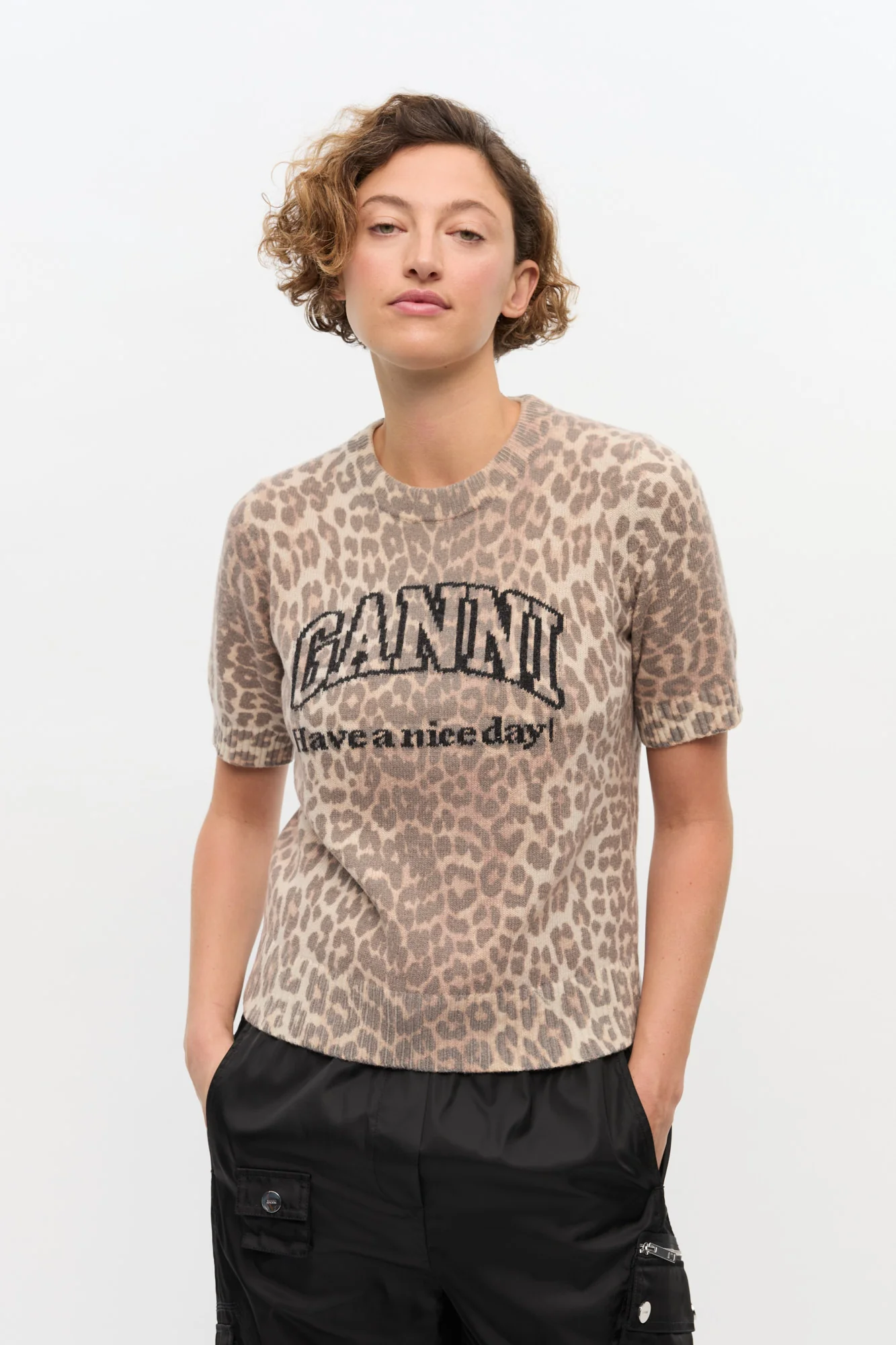 Wool Mix T-Shirt | Leopard - Image 3